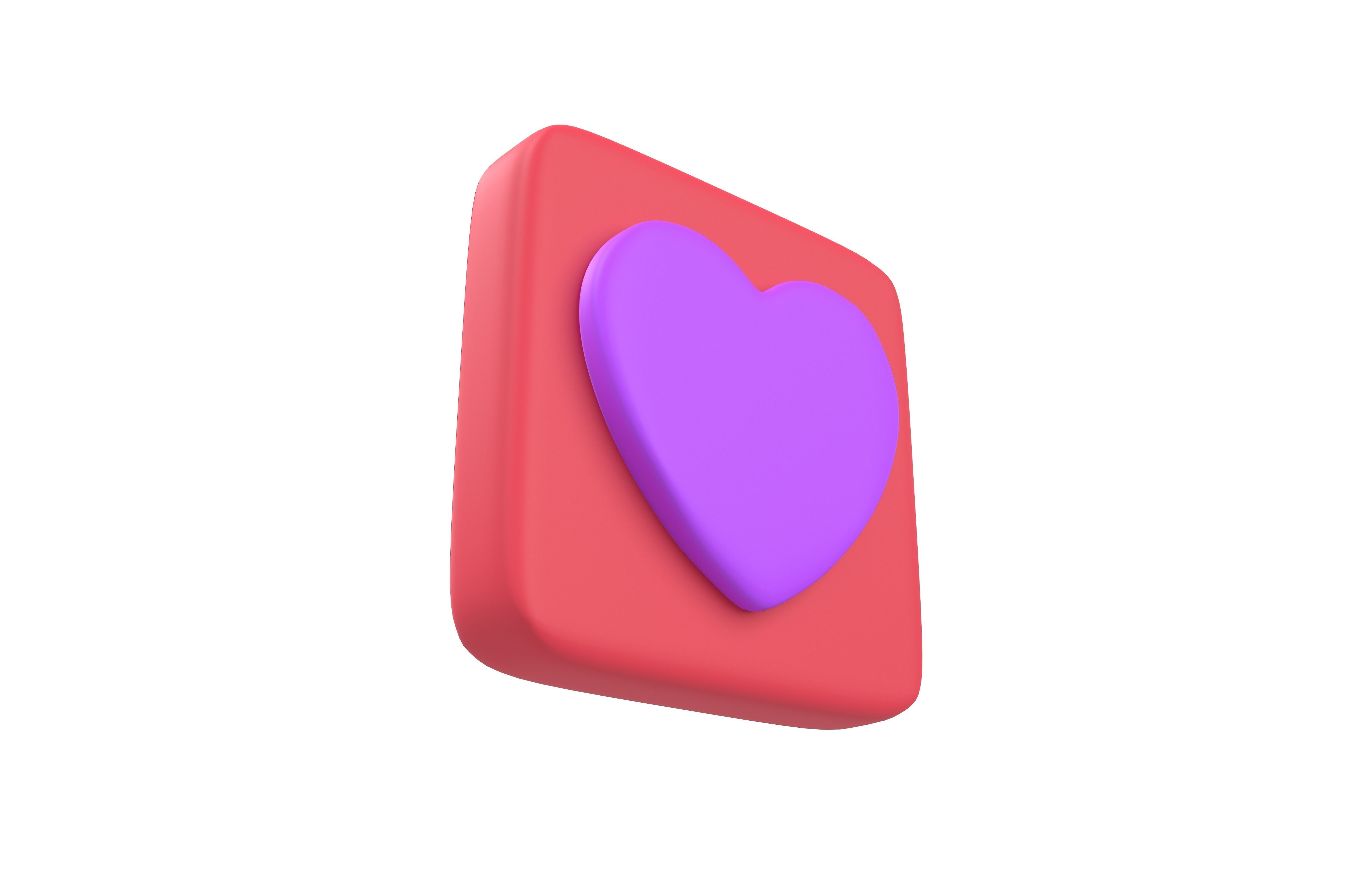 Twitter Heart Decoration v1 007 Low-poly 3D model_2
