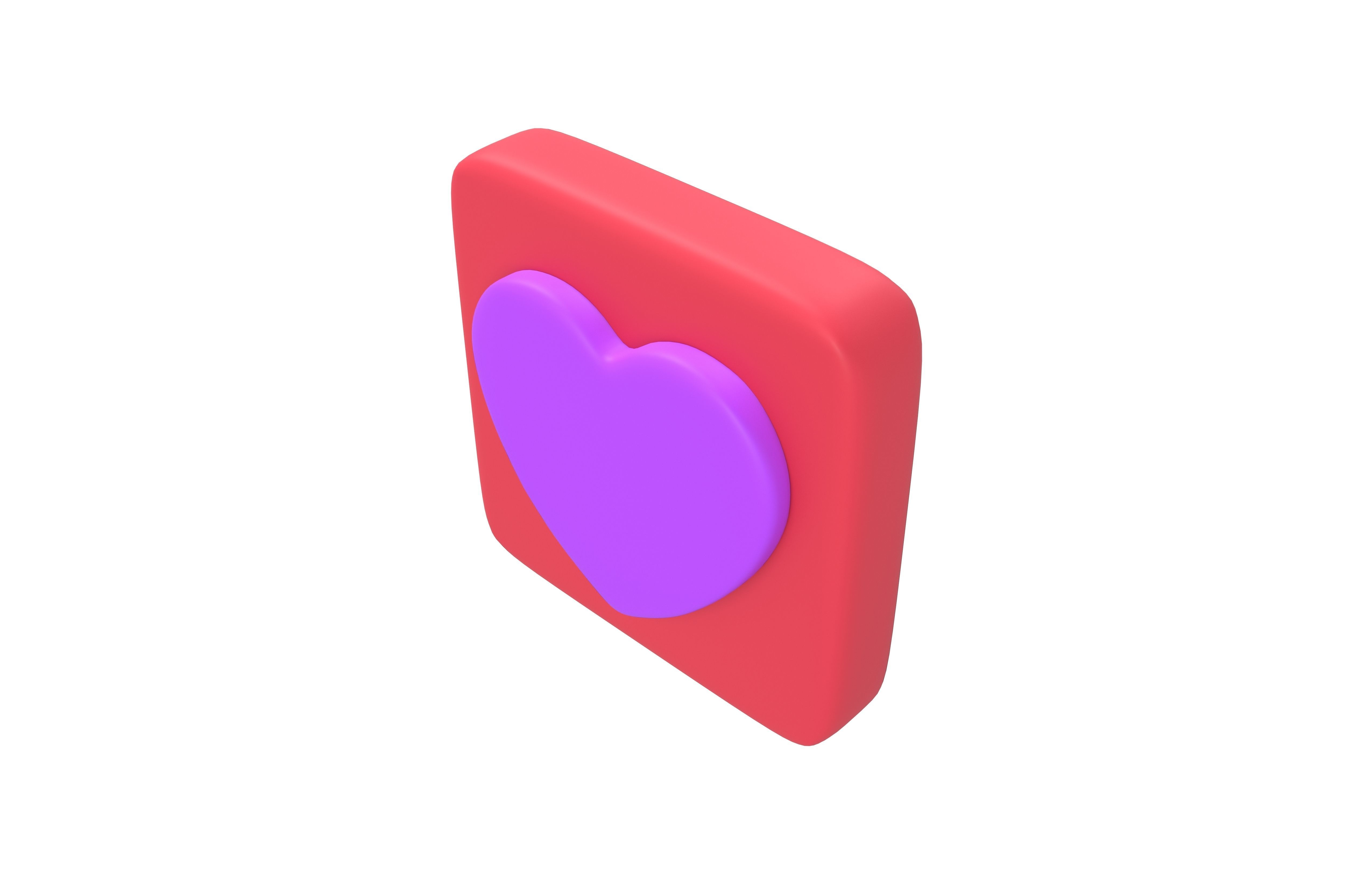 Twitter Heart Decoration v1 007 Low-poly 3D model_3