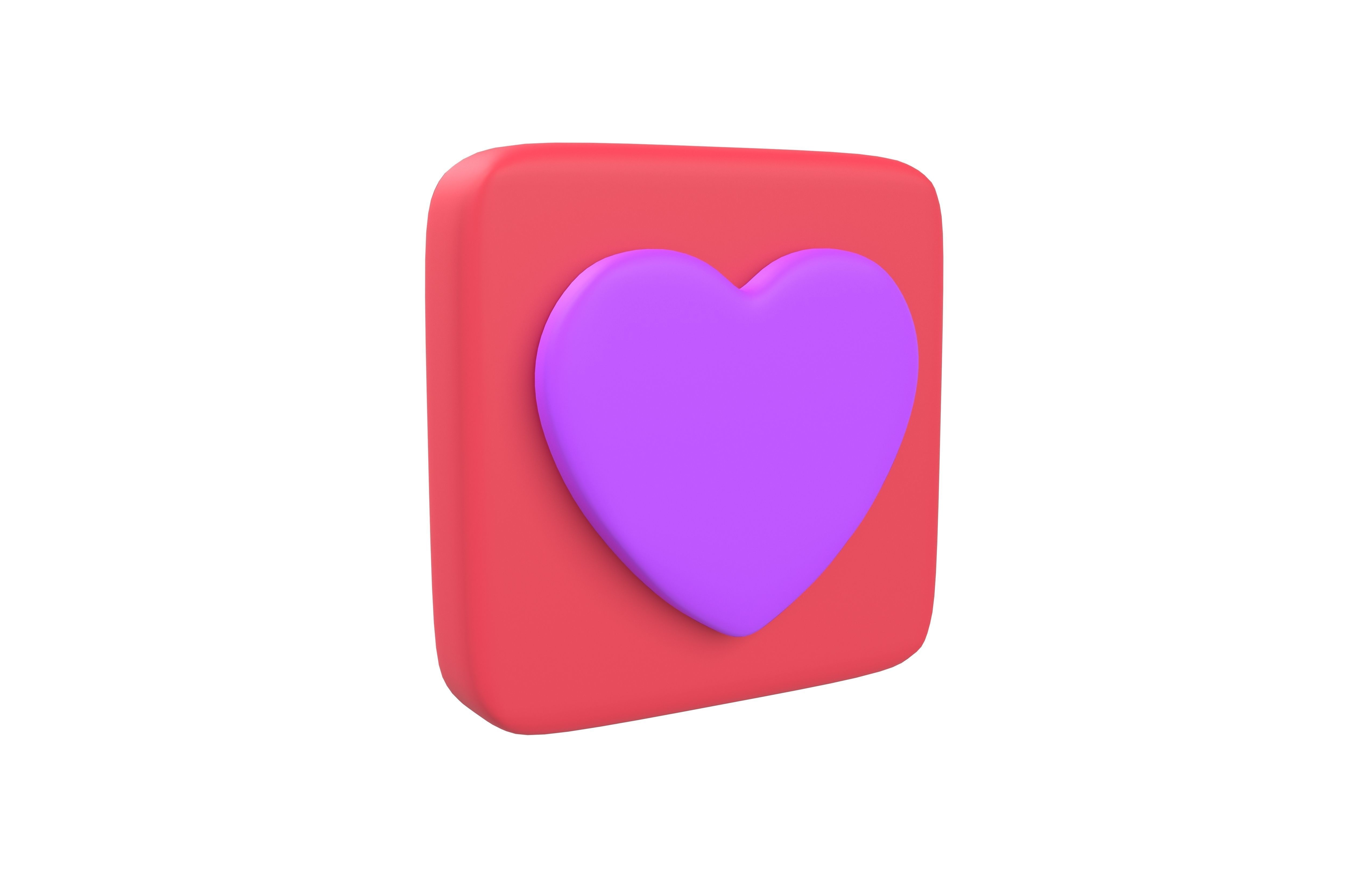Twitter Heart Decoration v1 007 Low-poly 3D model_1