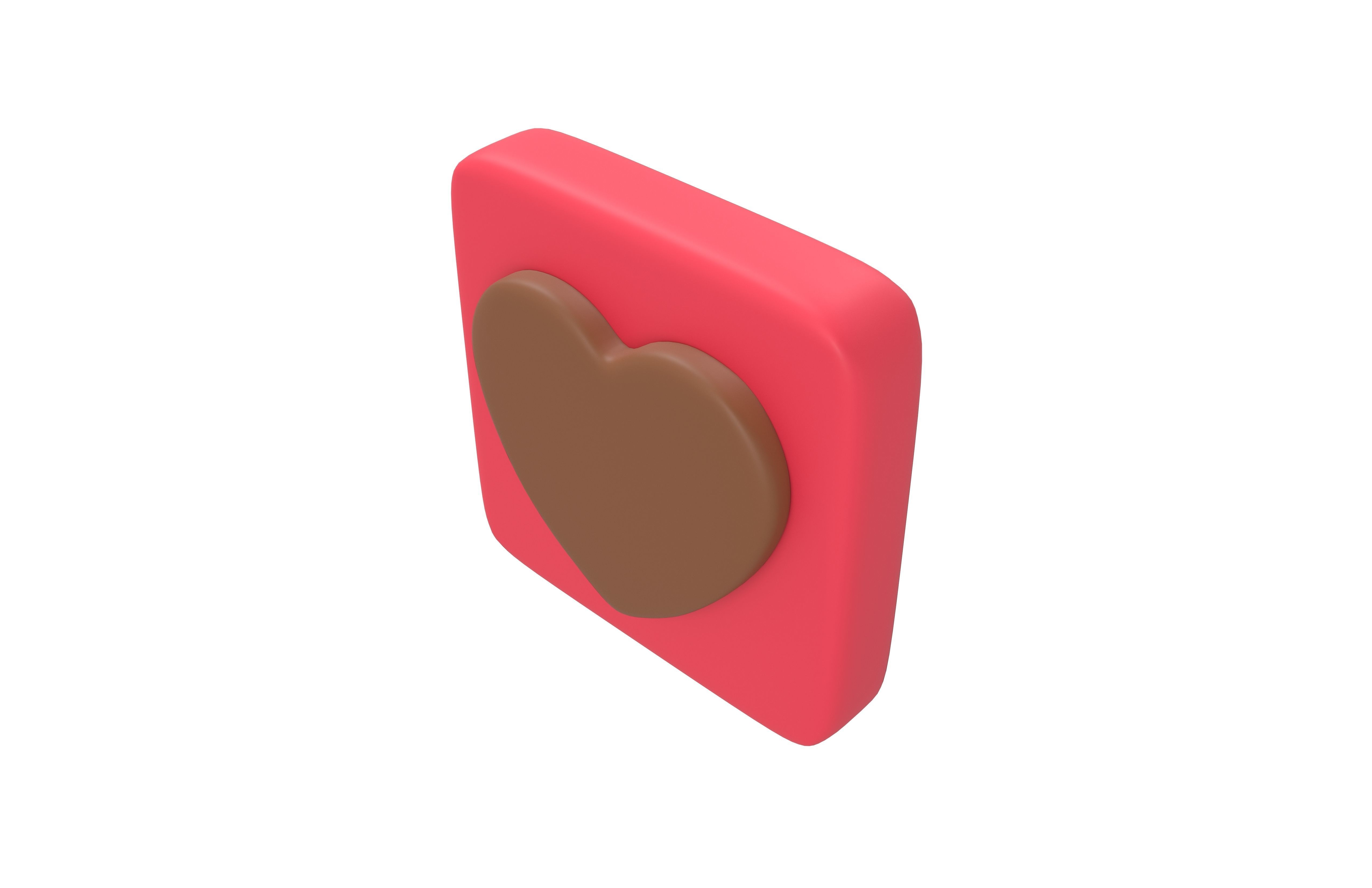 Twitter Heart Decoration v1 008 Low-poly 3D model_2