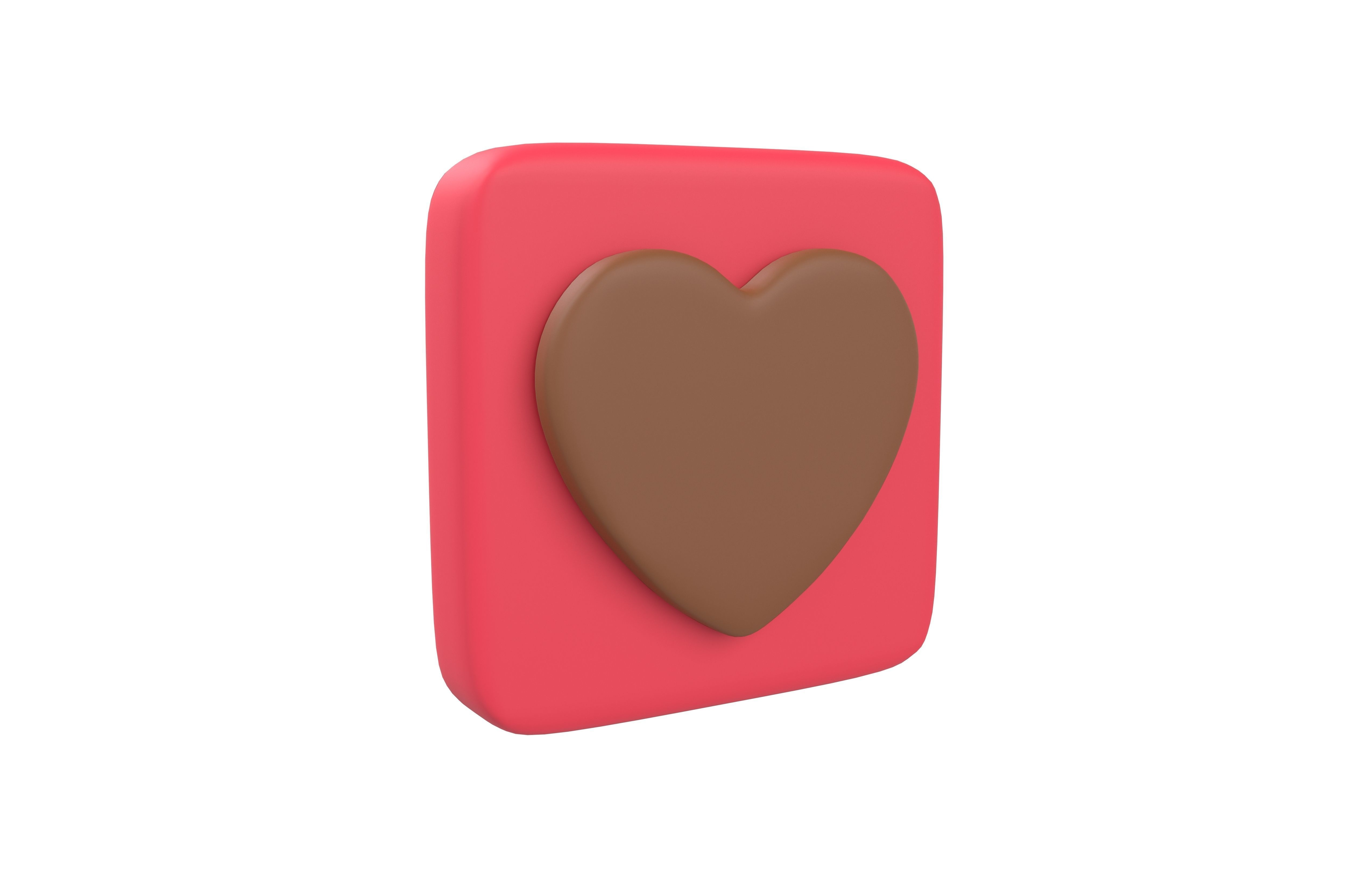 Twitter Heart Decoration v1 008 Low-poly 3D model_1