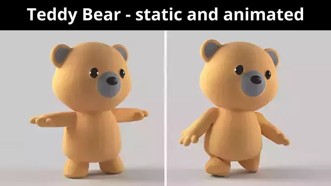 Teddy Bear - static and animated 3D model