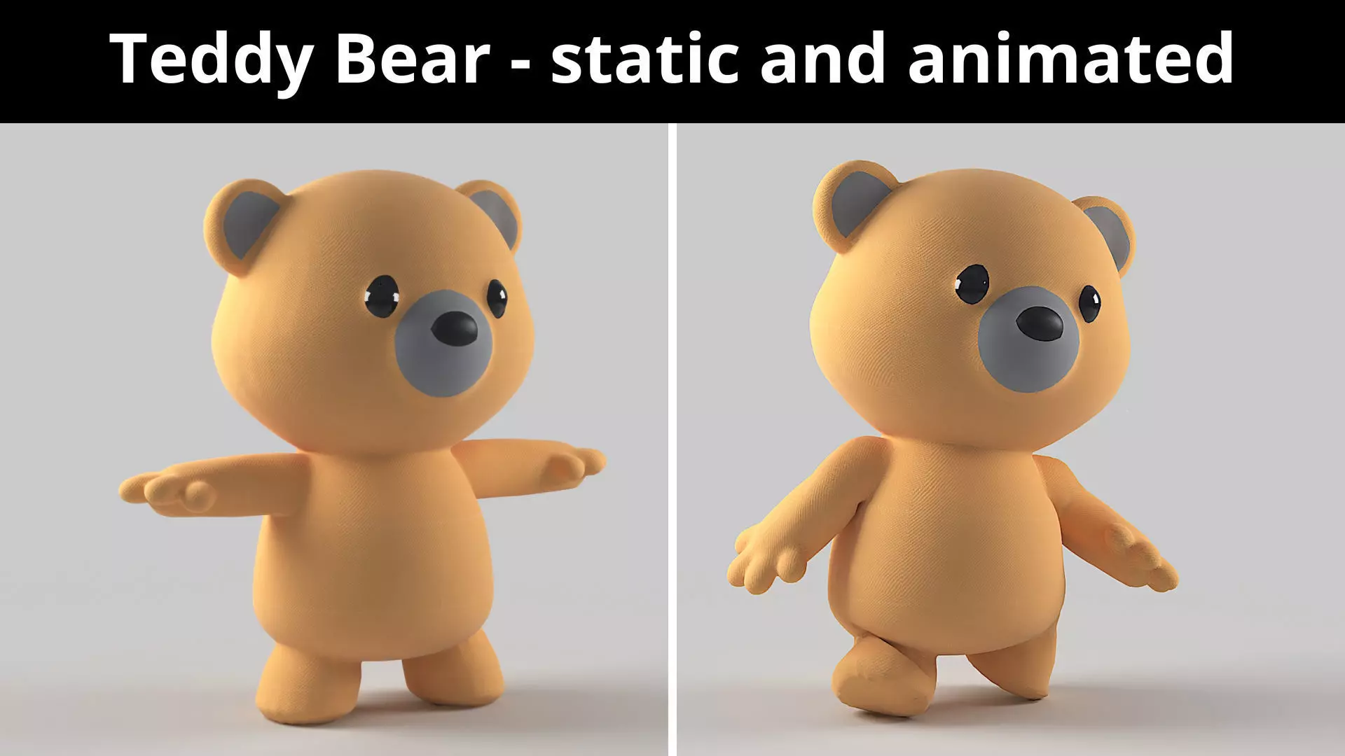 Teddy Bear - static and animated 3D model_0