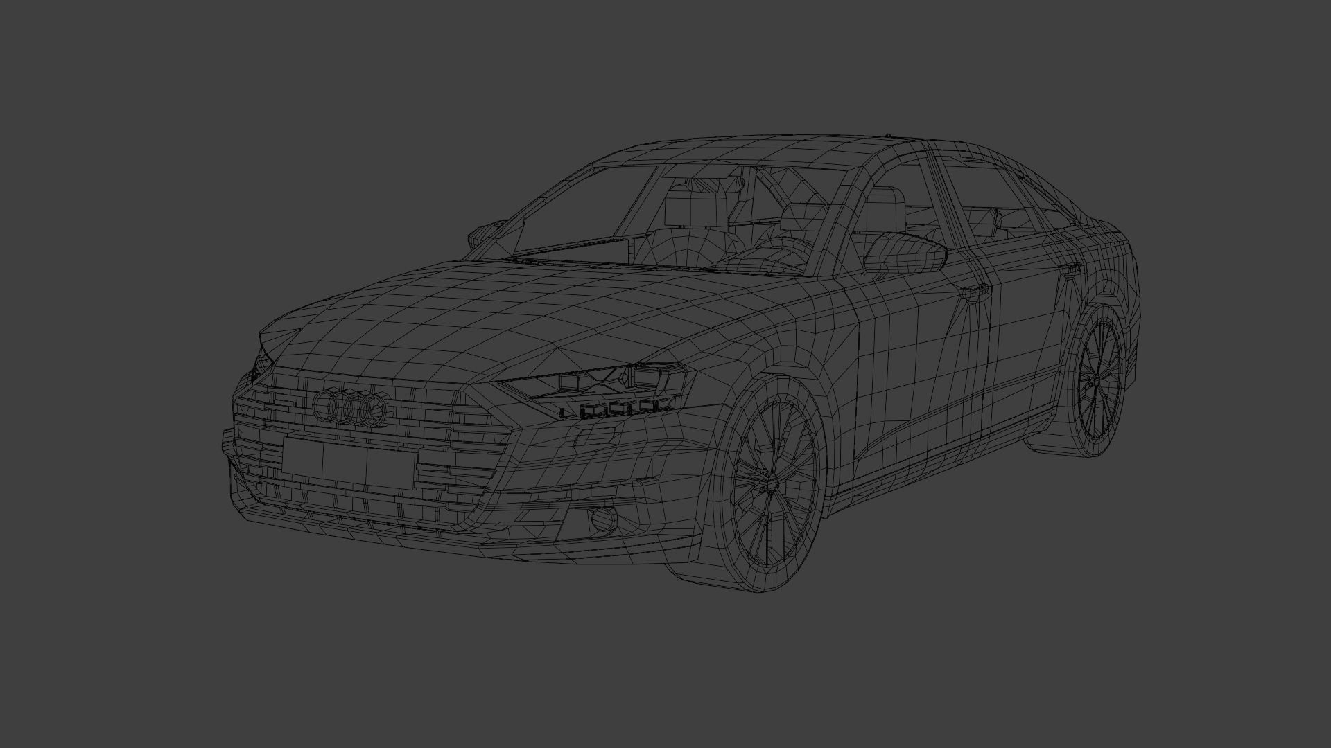 Audi A8 2018 Low-poly 3D model_32