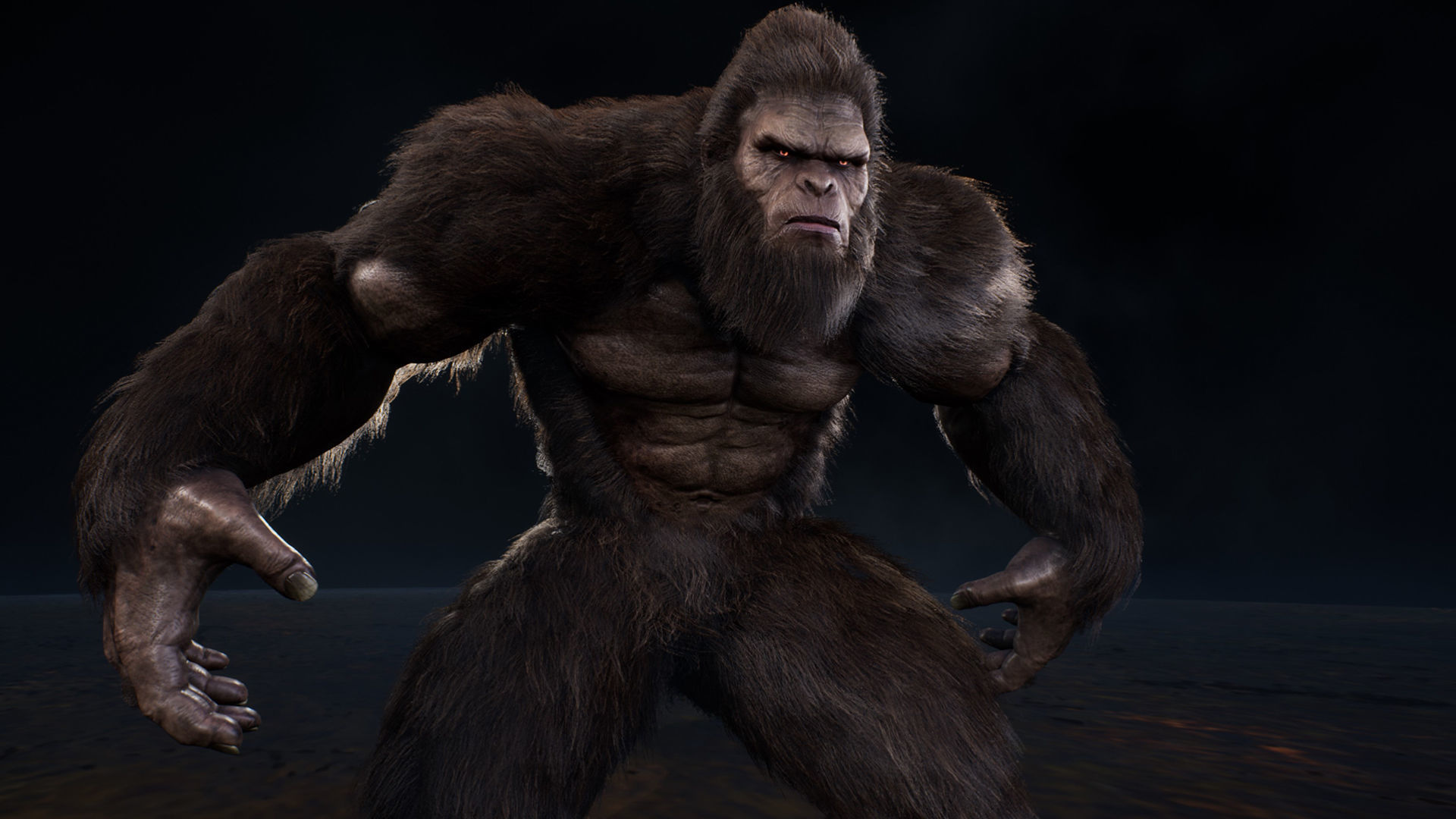 Sasquatch bigfoot Low-poly 3D model_11