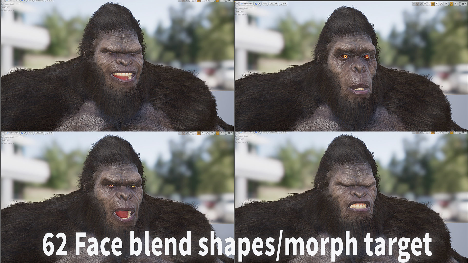Sasquatch bigfoot Low-poly 3D model_13