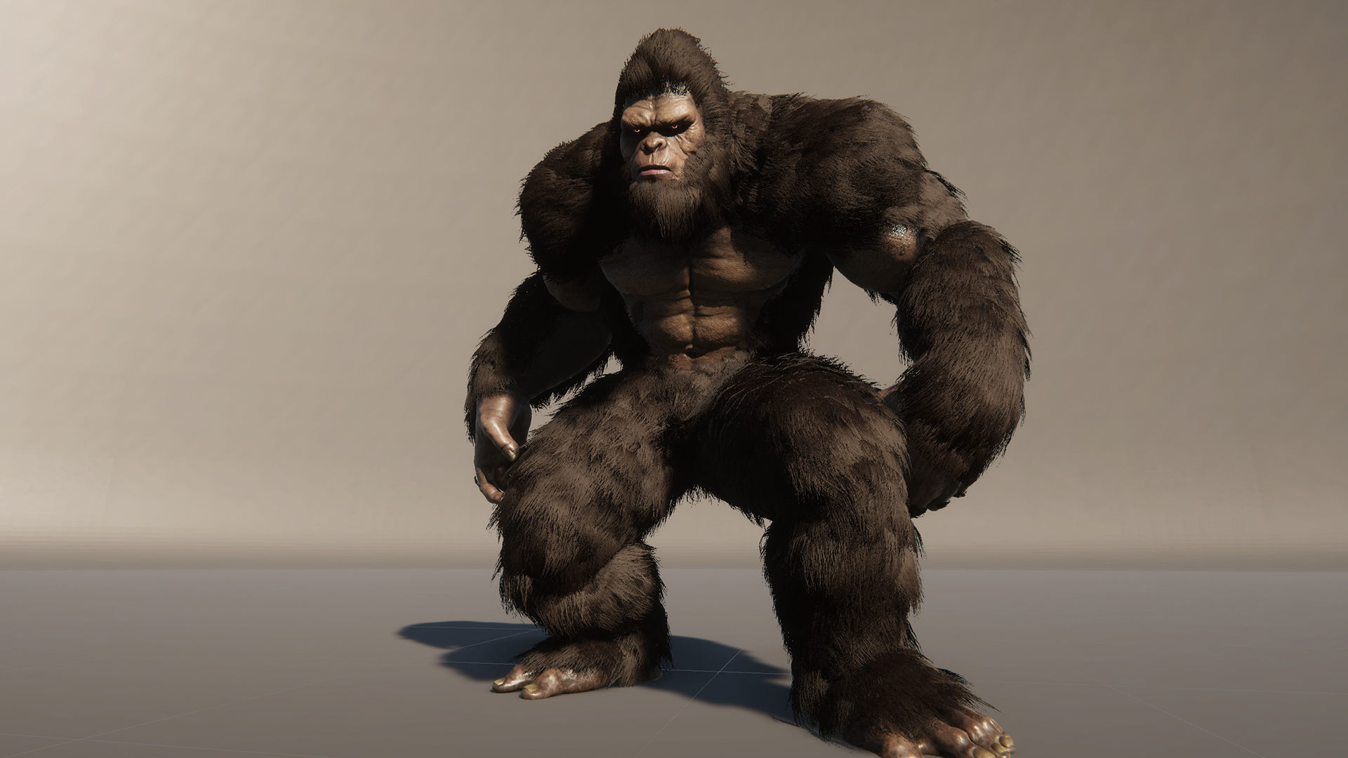 Sasquatch bigfoot Low-poly 3D model_22