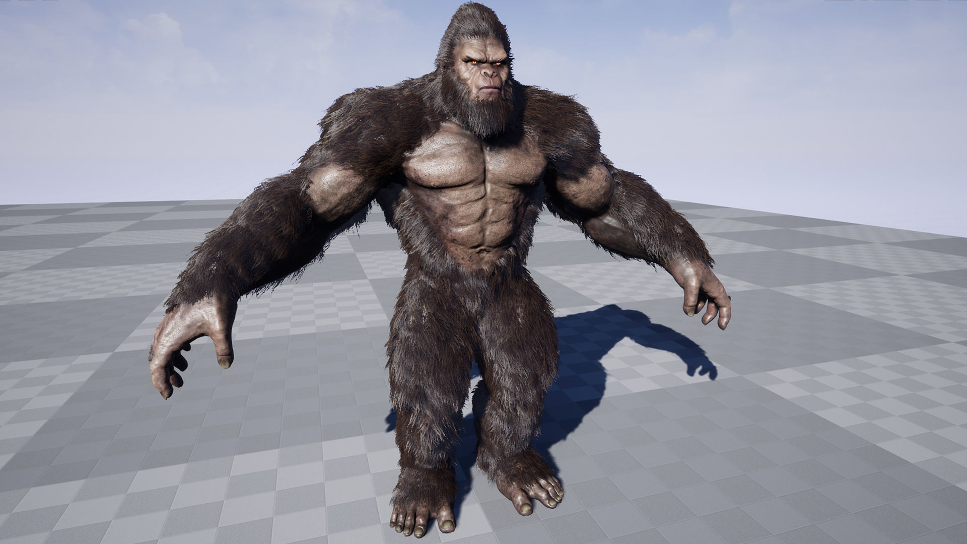 Sasquatch bigfoot Low-poly 3D model_14