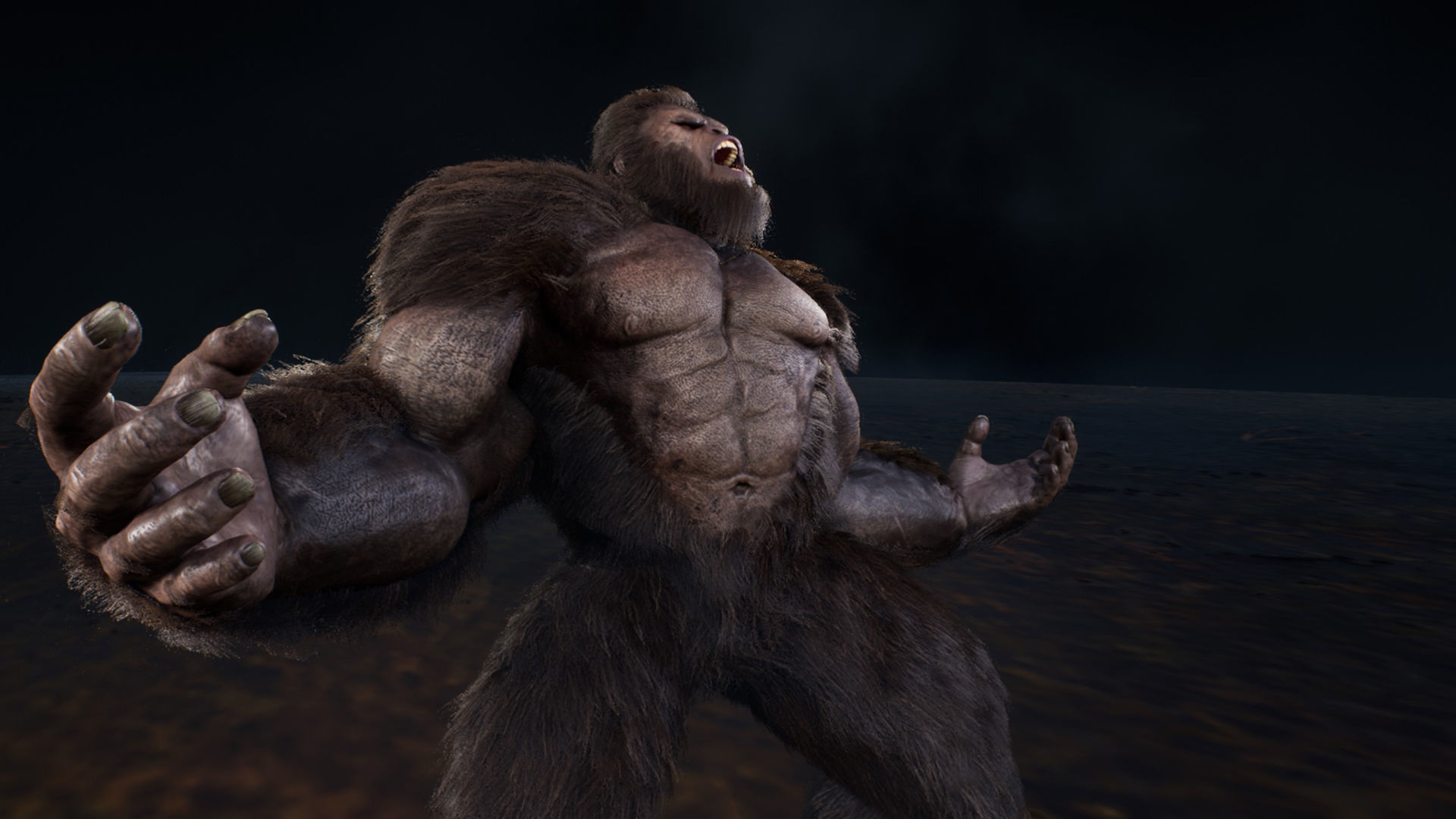 Sasquatch bigfoot Low-poly 3D model_8