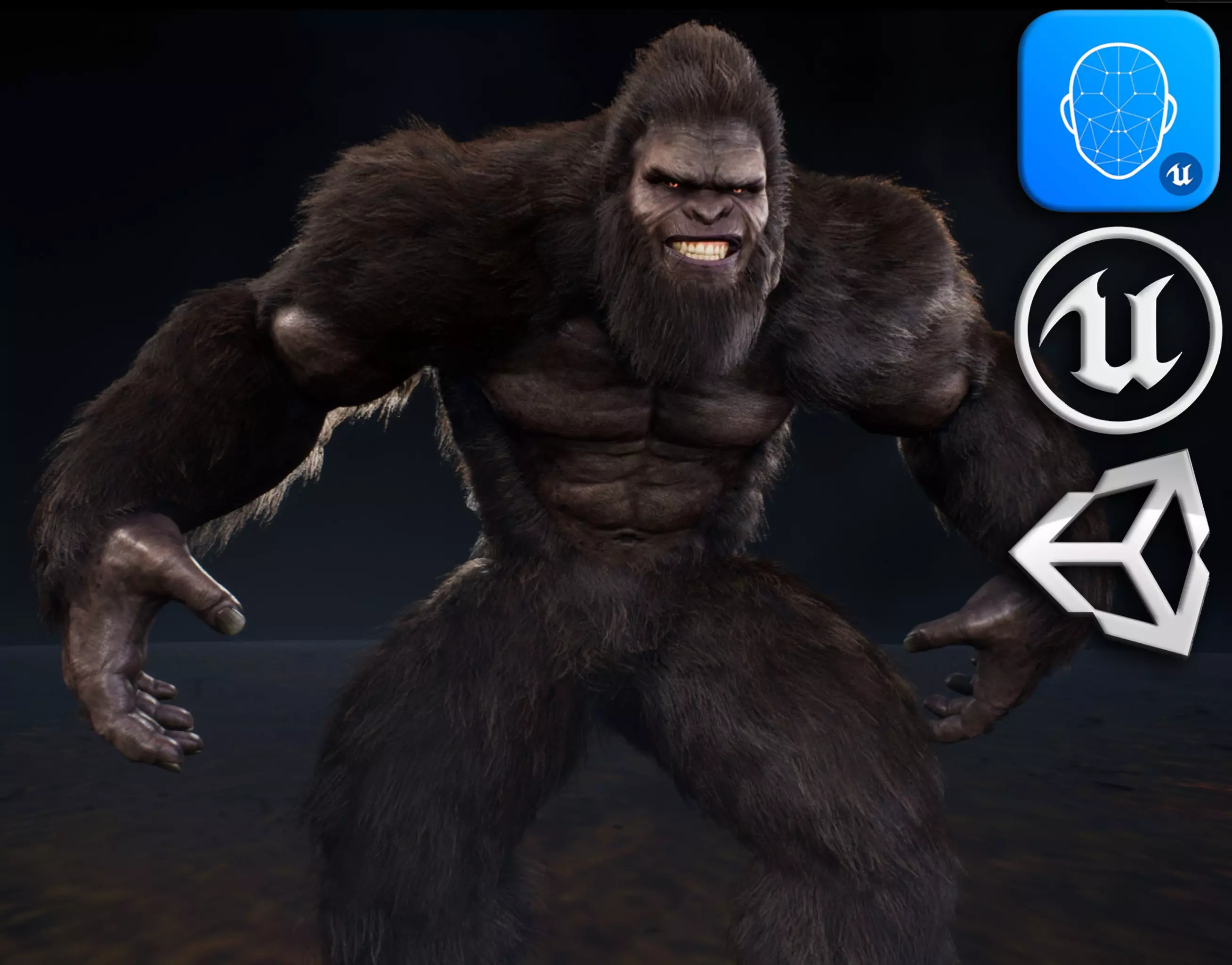 Sasquatch bigfoot Low-poly 3D model_0