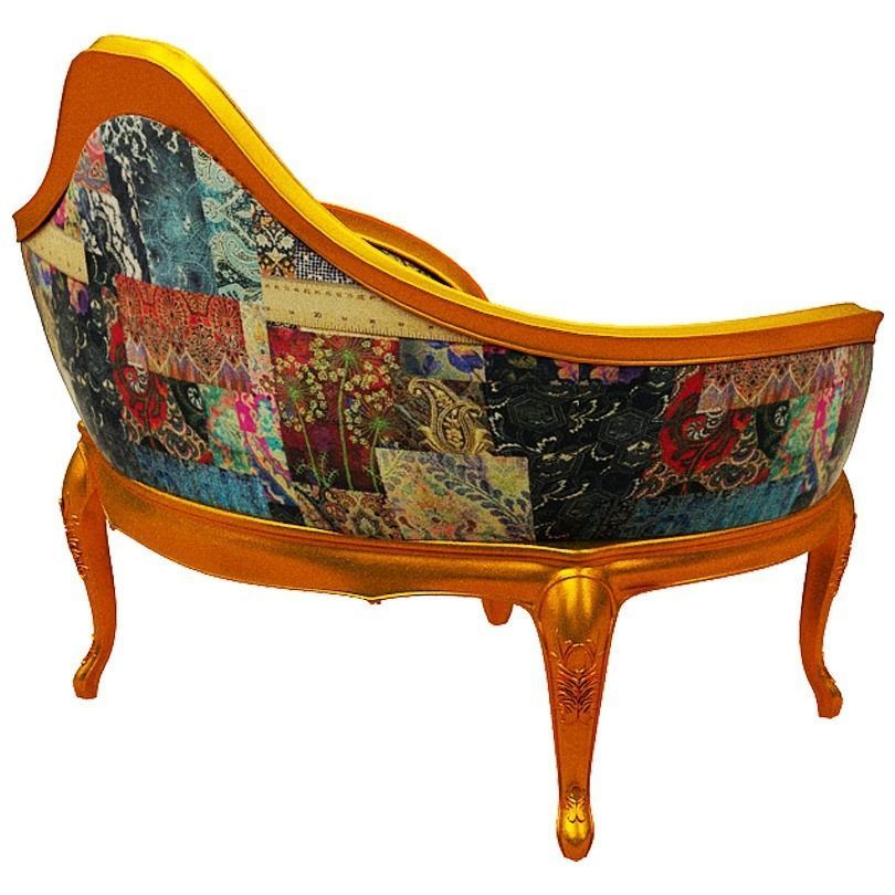 Classical sofa single seater Low-poly 3D model_5