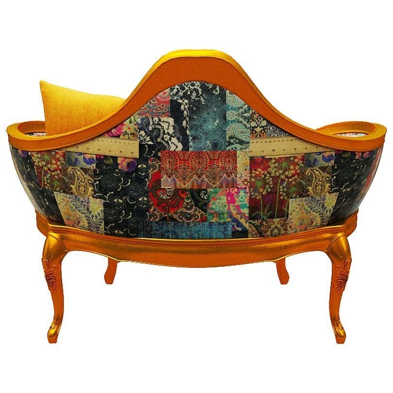 Classical sofa single seater Low-poly 3D model_6