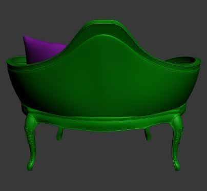 Classical sofa single seater Low-poly 3D model_12
