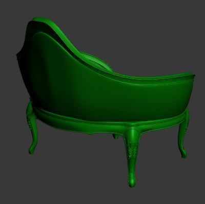 Classical sofa single seater Low-poly 3D model_11