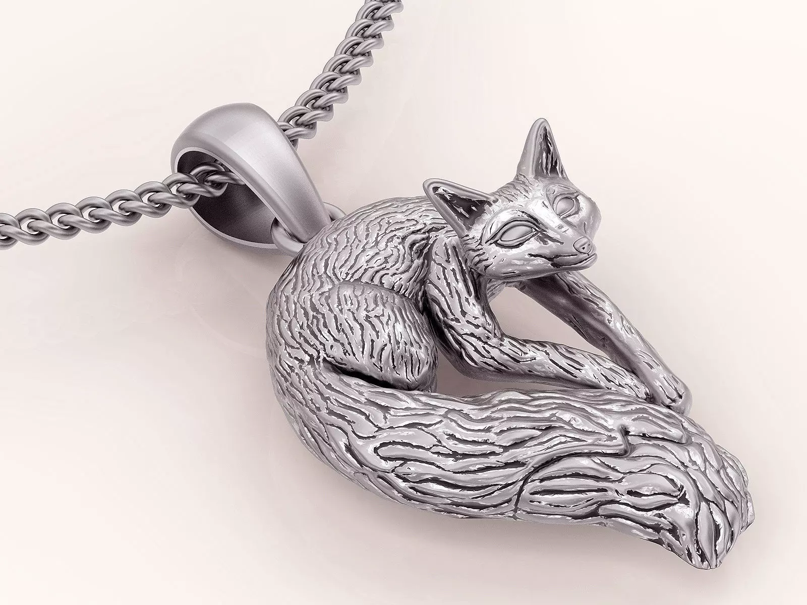 Fox pendant silver gold printable jewelry 3D model 3D print model