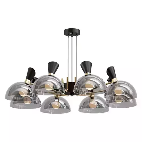 amanda modern chandelier with glass shades and metal