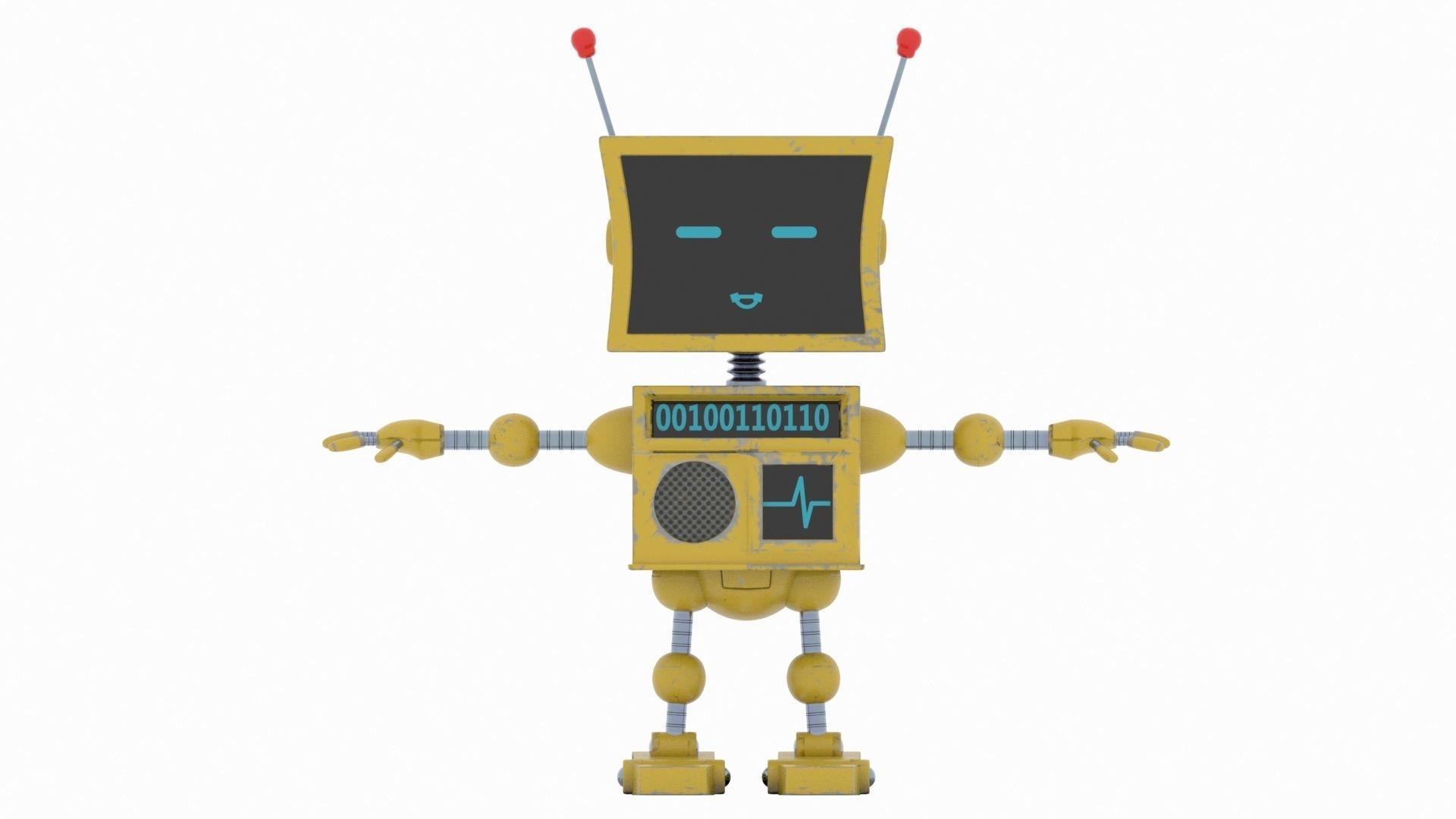 Cute Robot Low-poly 3D model_36
