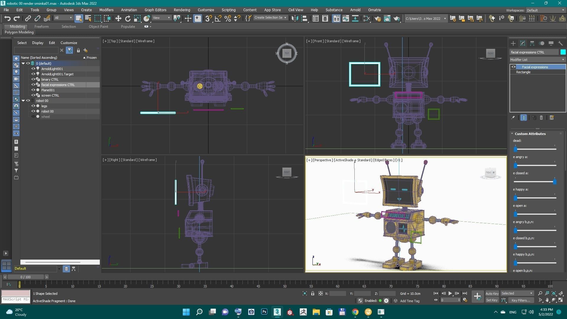 Cute Robot Low-poly 3D model_38