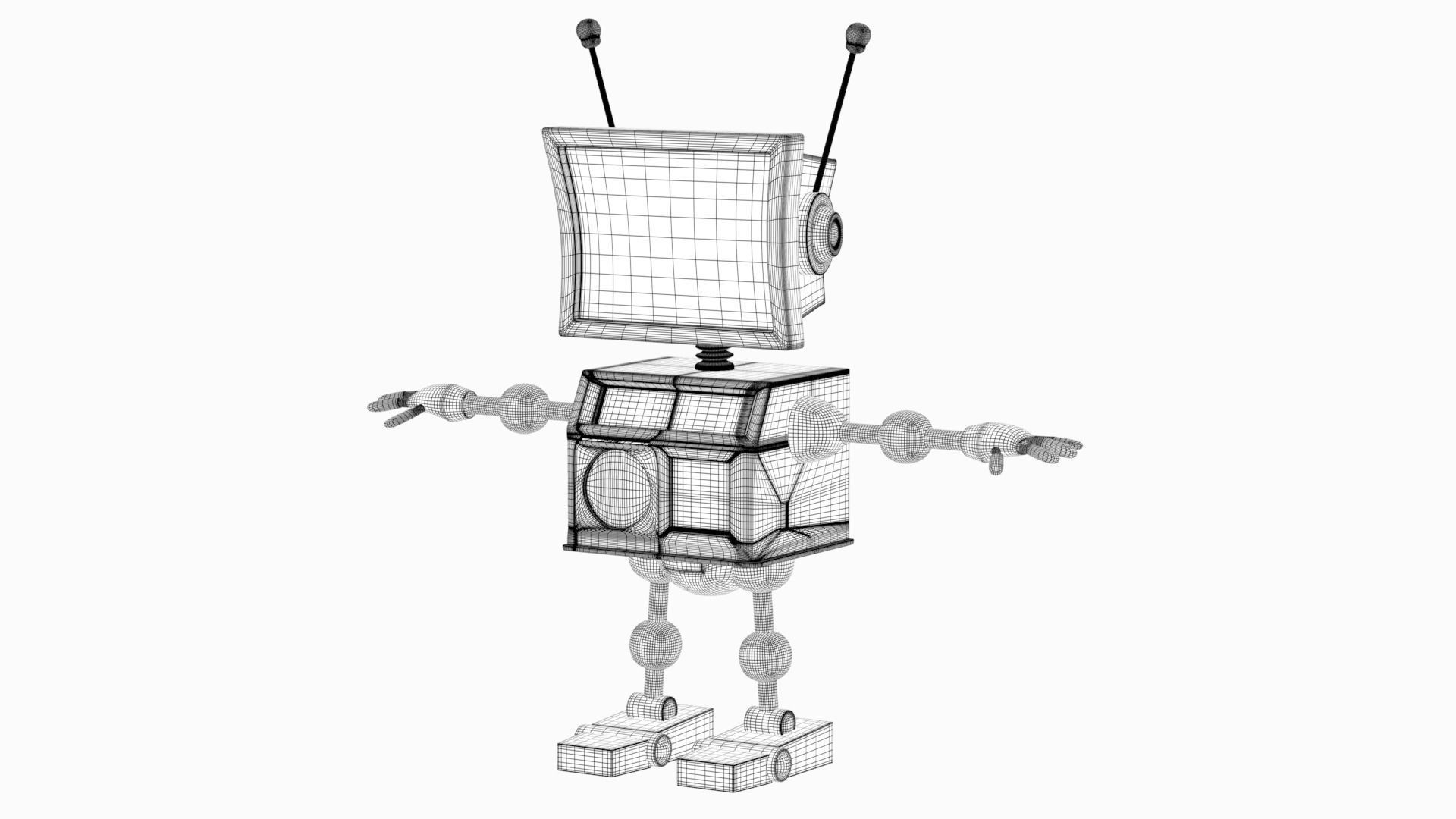 Cute Robot Low-poly 3D model_9