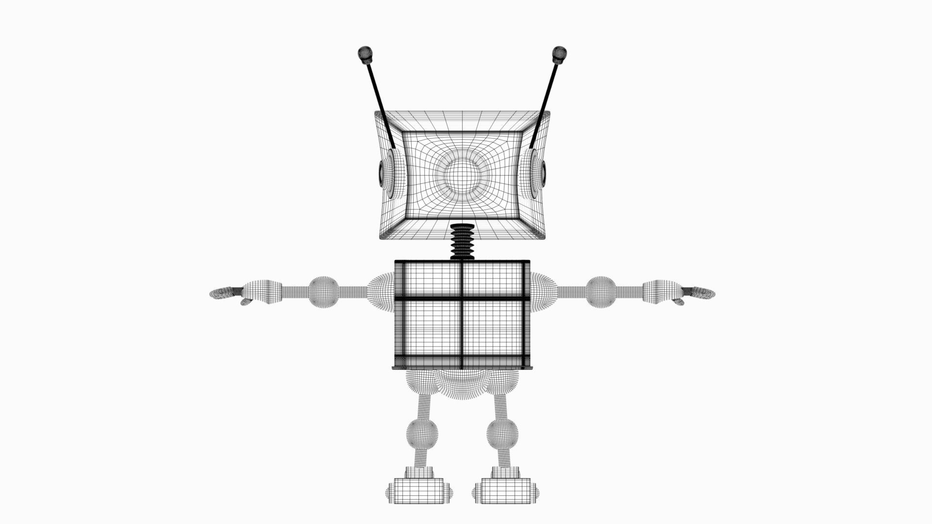 Cute Robot Low-poly 3D model_17