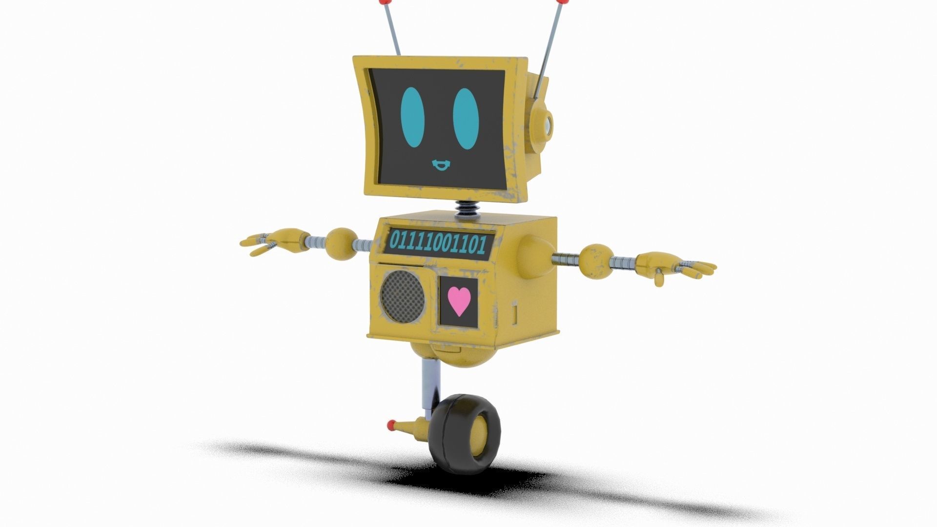 Cute Robot Low-poly 3D model_30