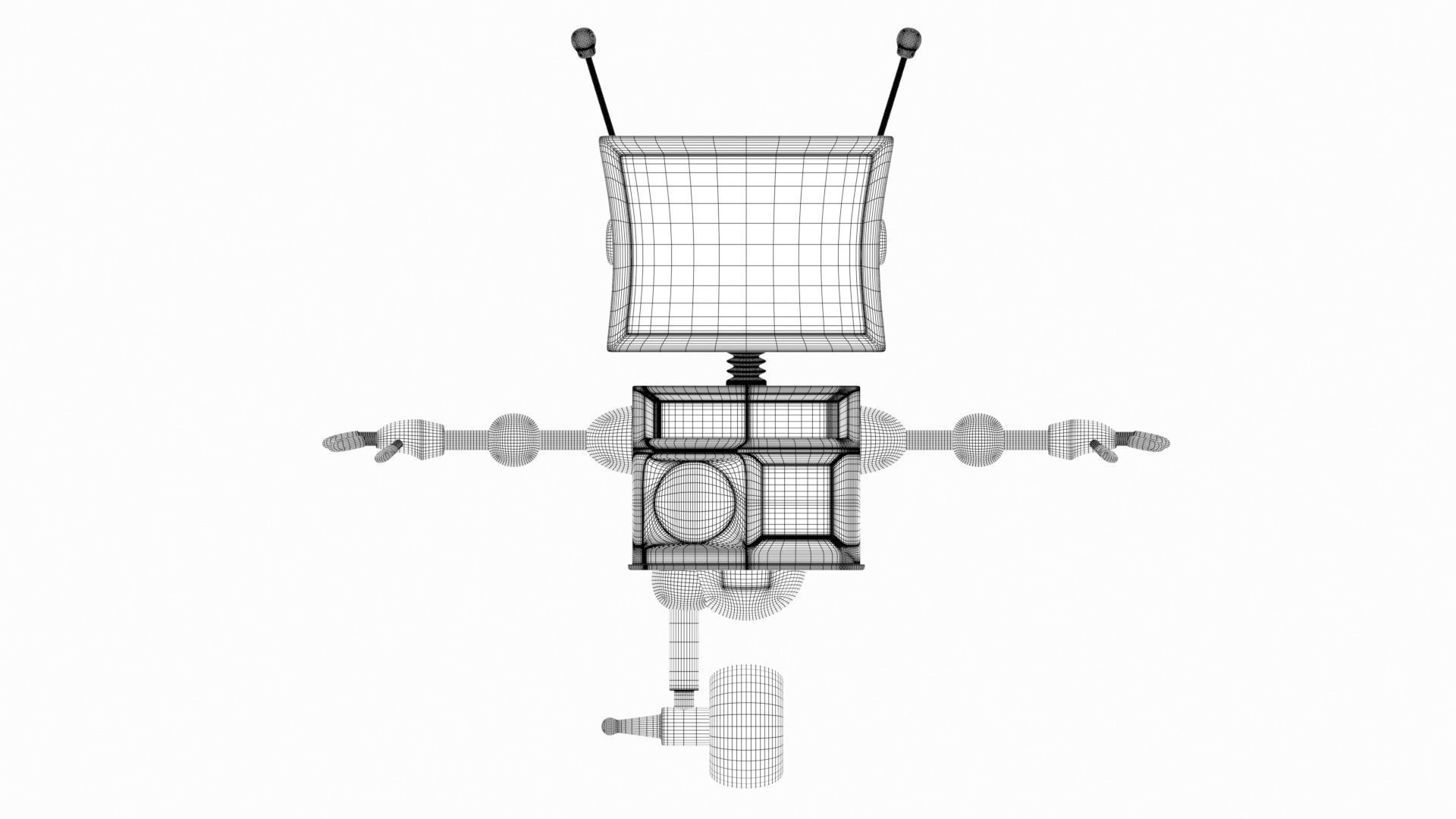 Cute Robot Low-poly 3D model_34