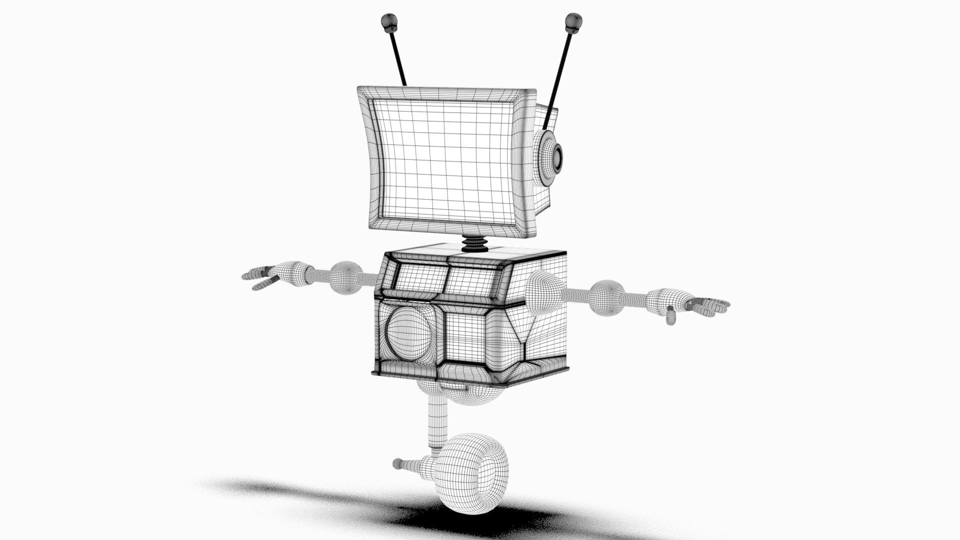 Cute Robot Low-poly 3D model_33