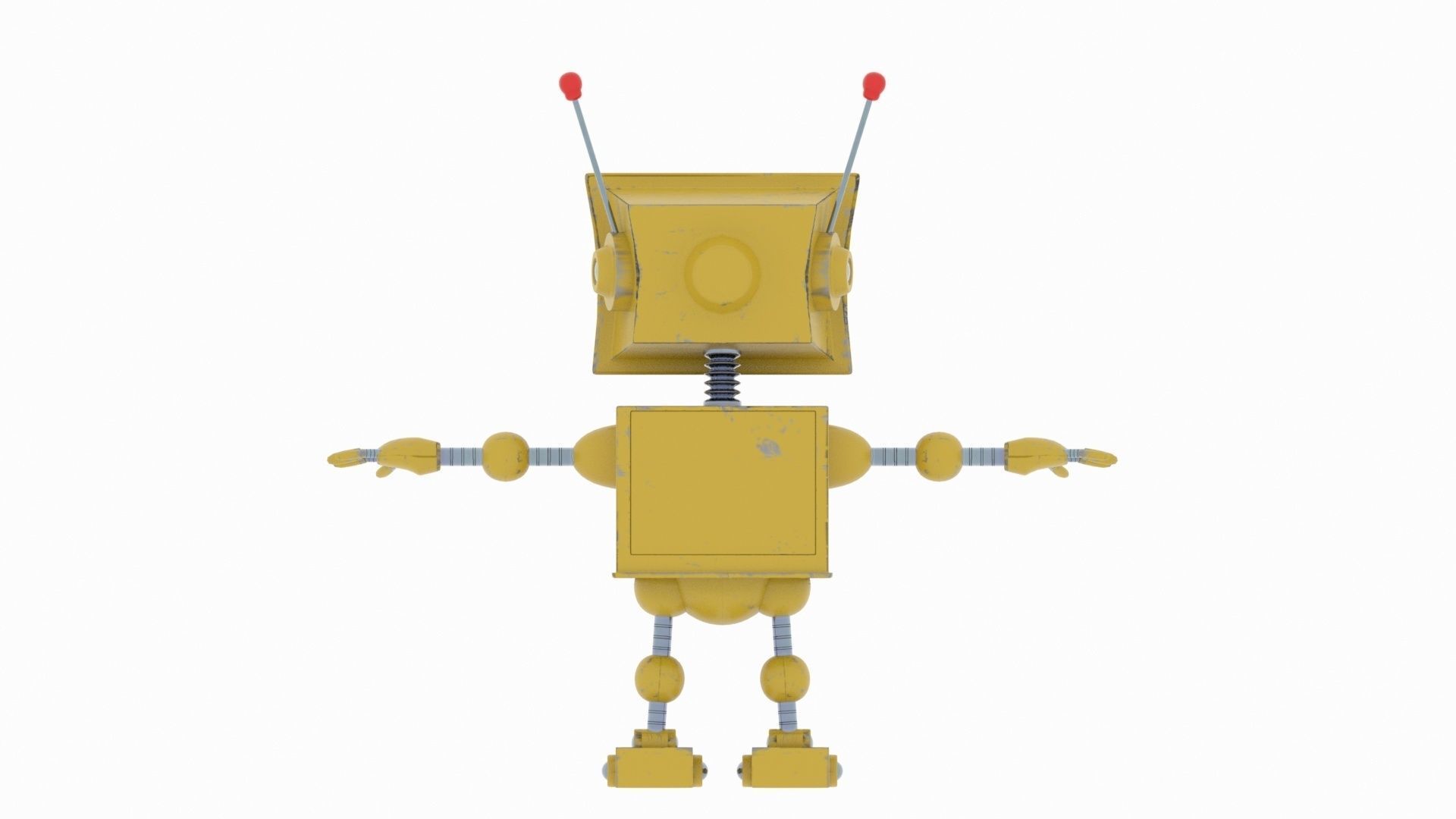 Cute Robot Low-poly 3D model_14