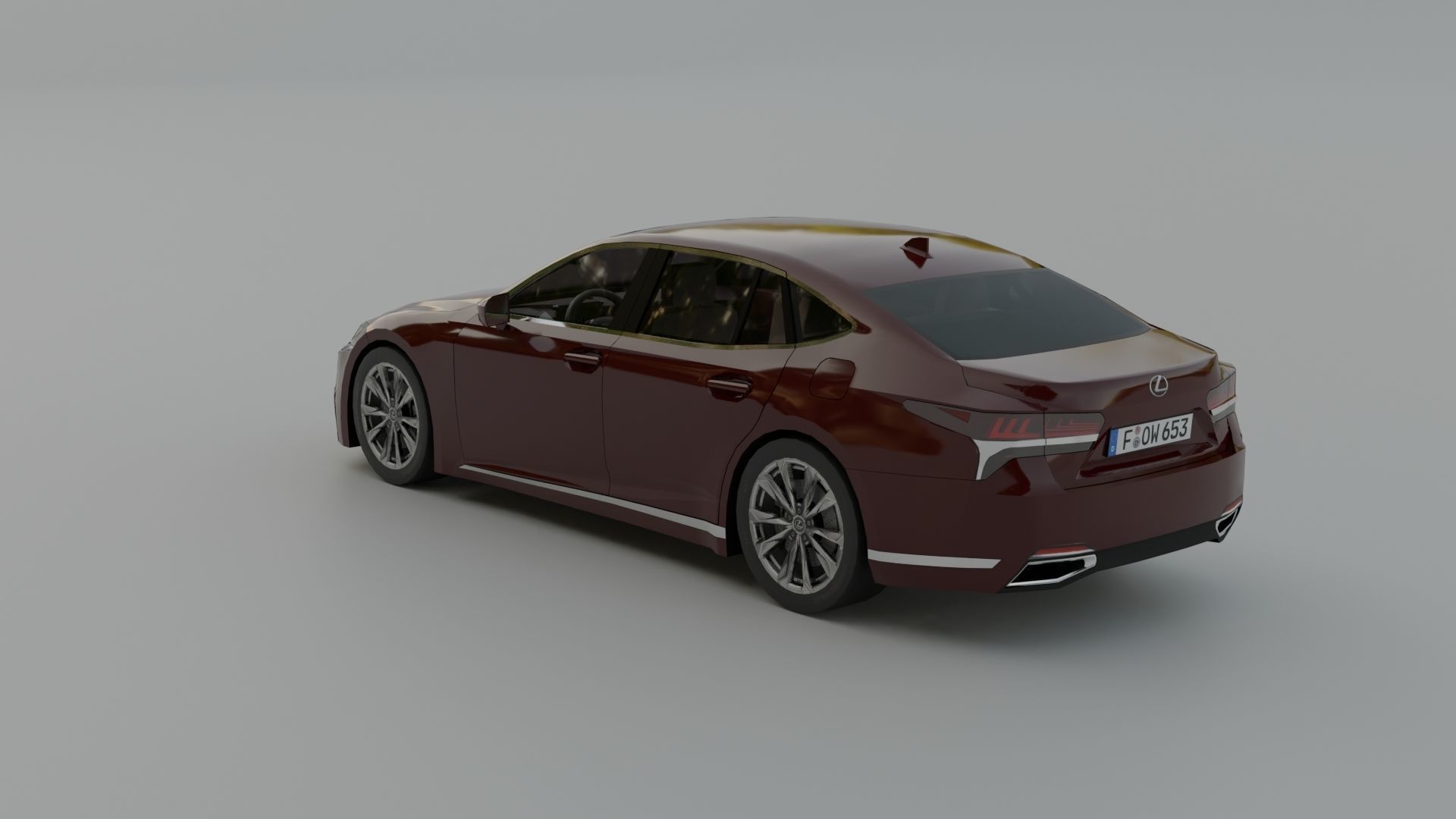 Lexus LS Low-poly 3D model_4