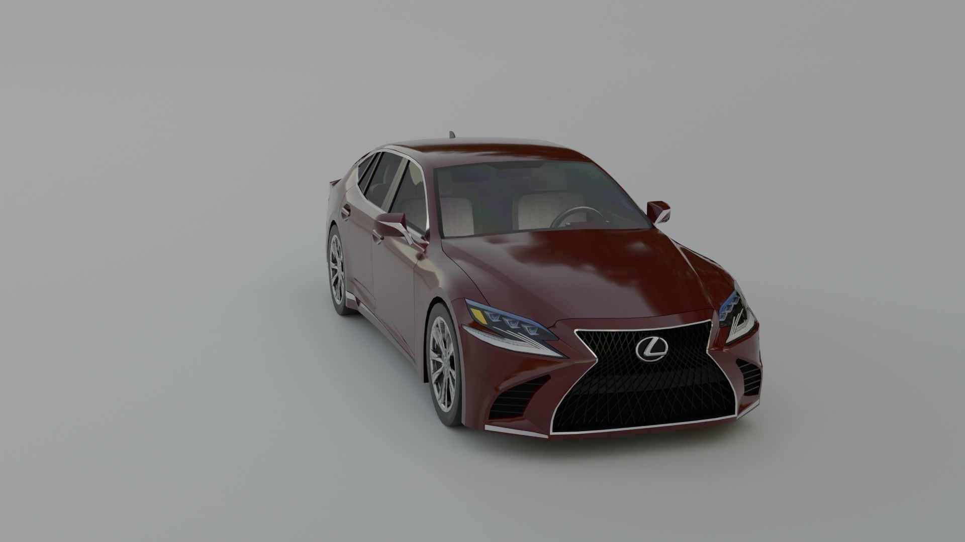 Lexus LS Low-poly 3D model_21