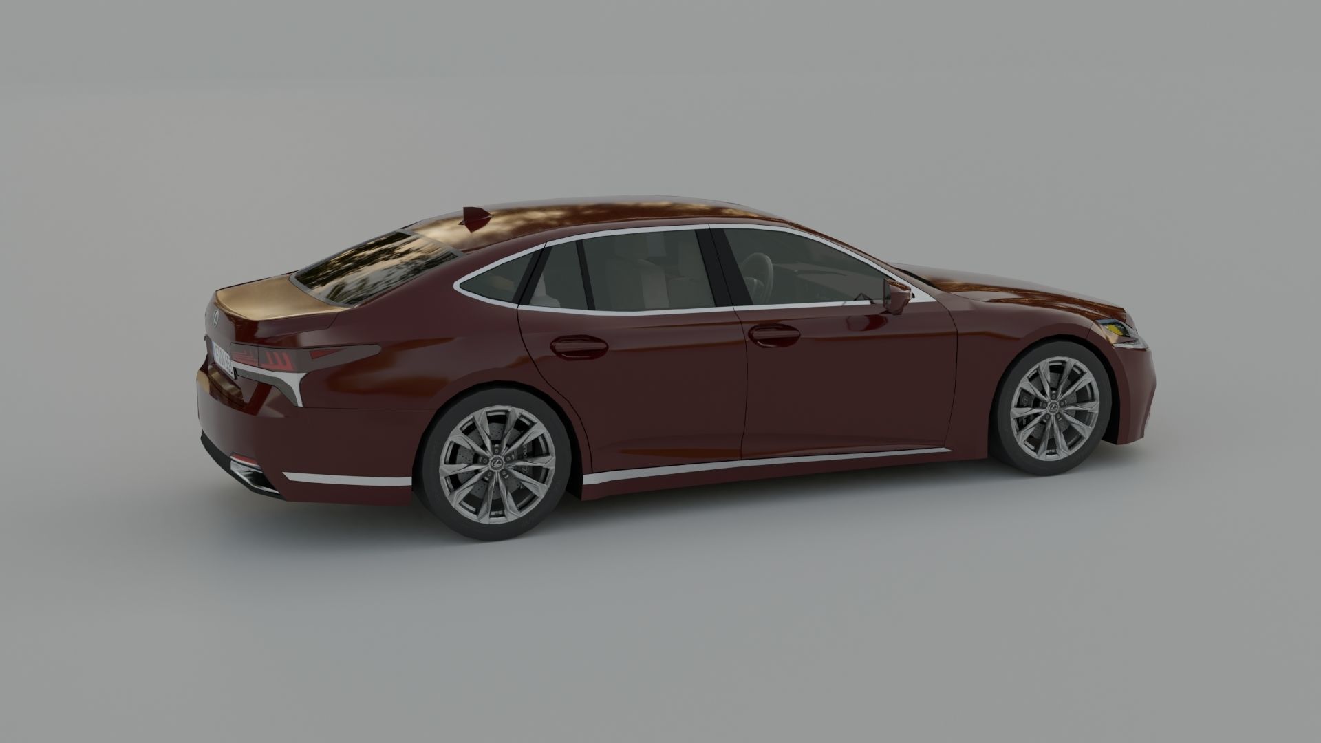 Lexus LS Low-poly 3D model_13
