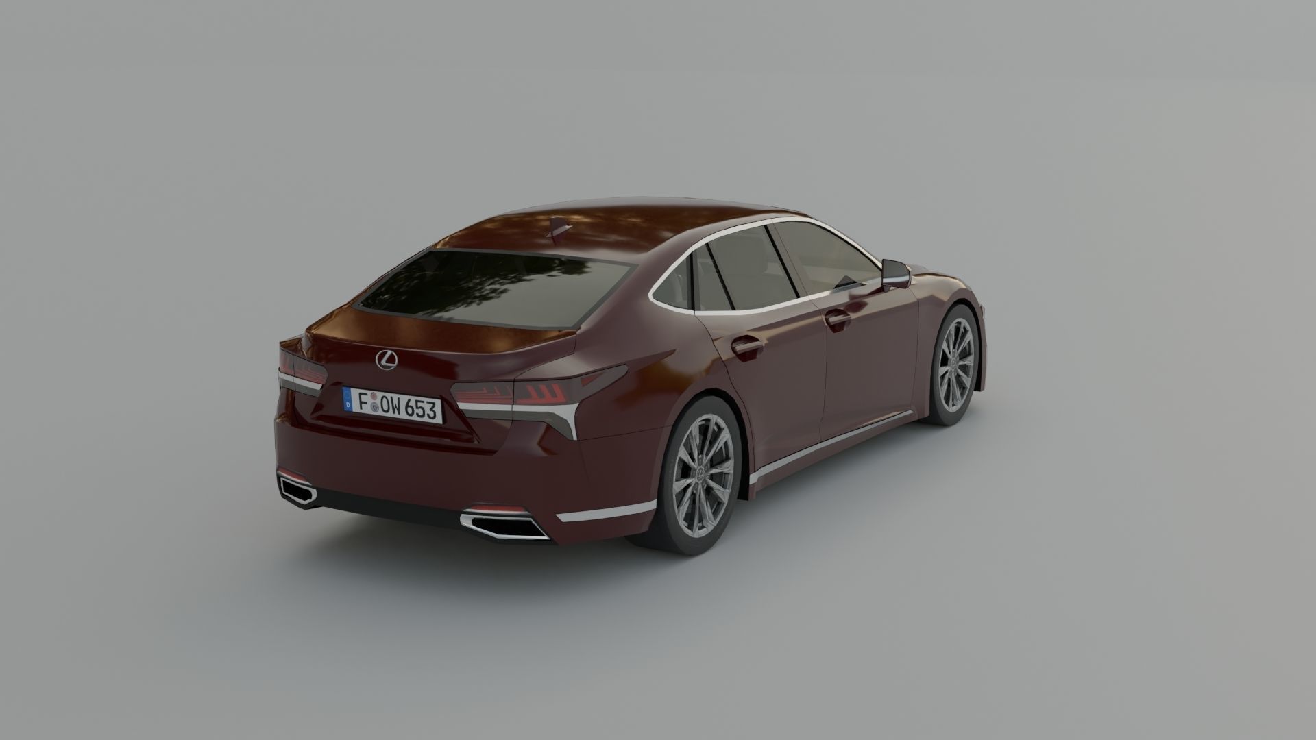Lexus LS Low-poly 3D model_10