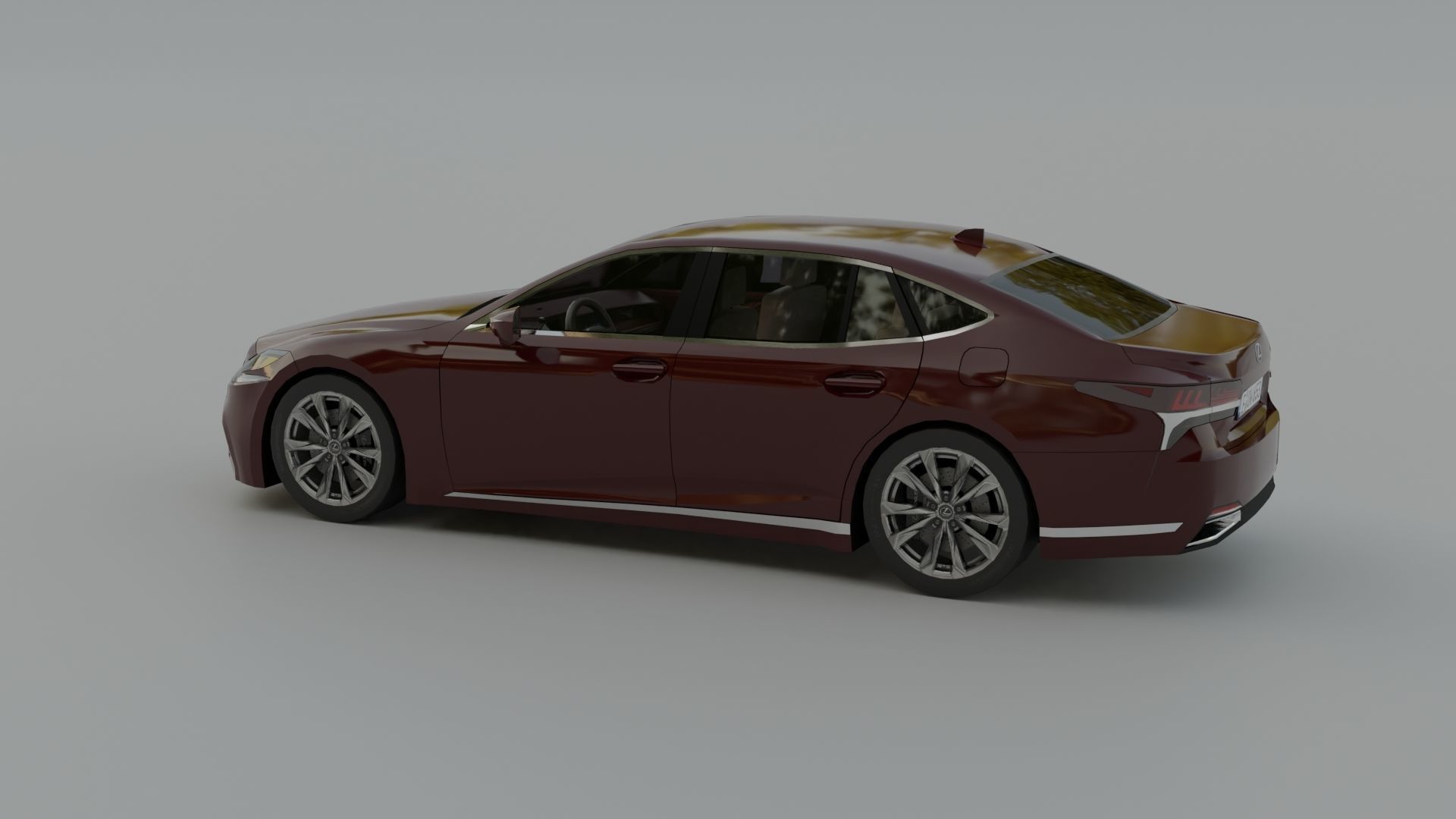 Lexus LS Low-poly 3D model_2