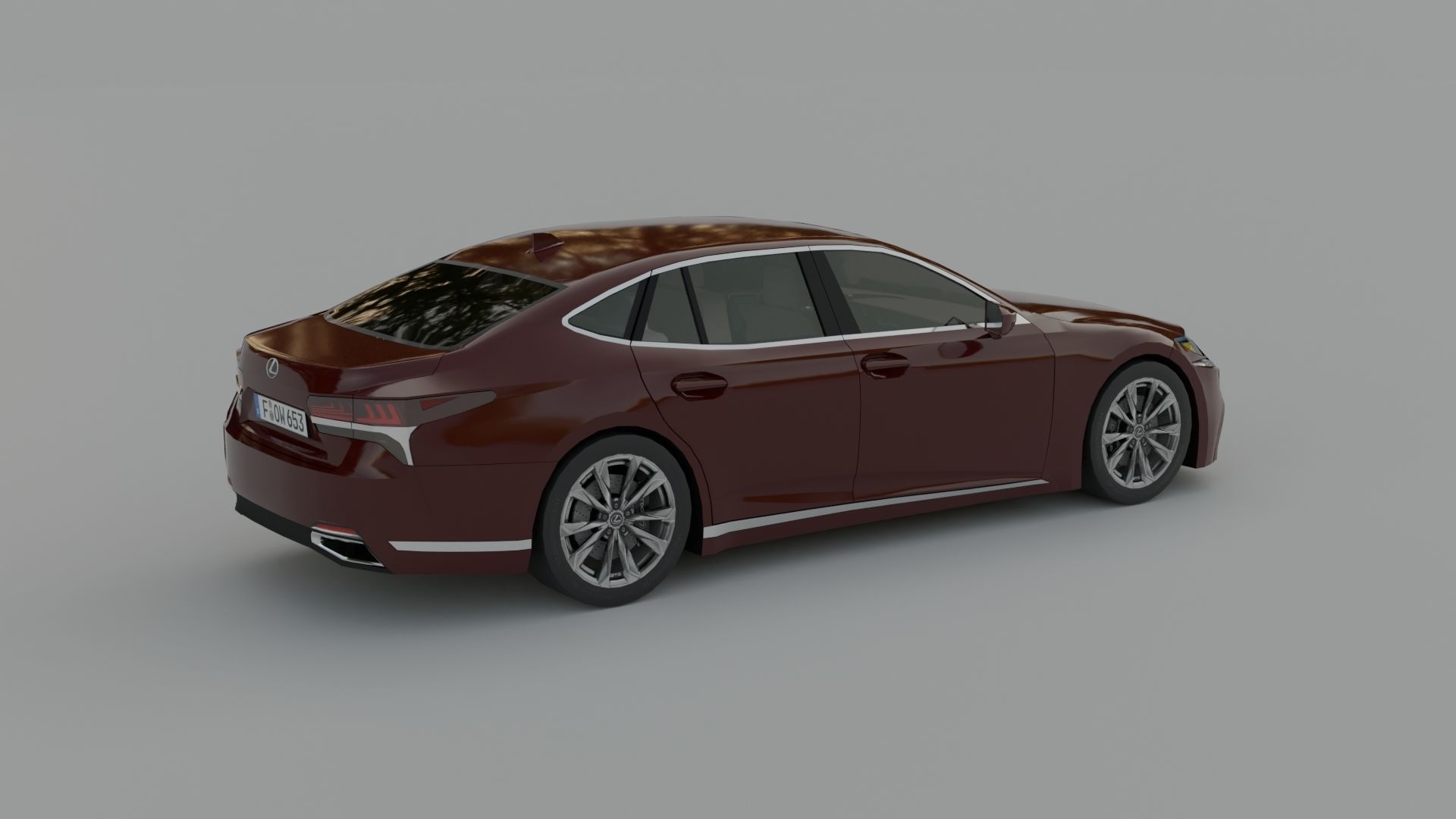 Lexus LS Low-poly 3D model_12