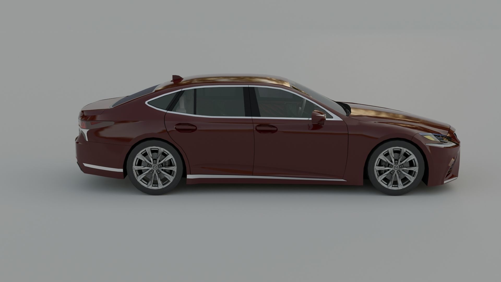 Lexus LS Low-poly 3D model_15