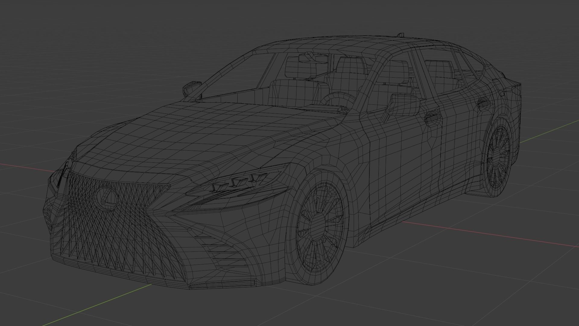 Lexus LS Low-poly 3D model_32