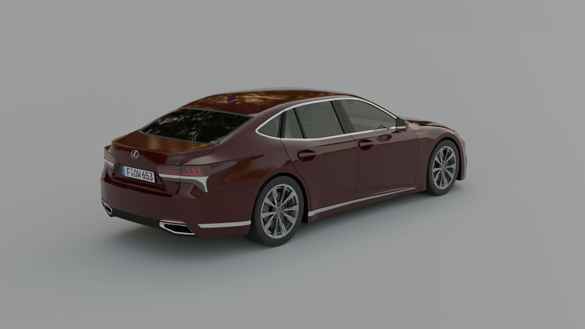 Lexus LS Low-poly 3D model_11