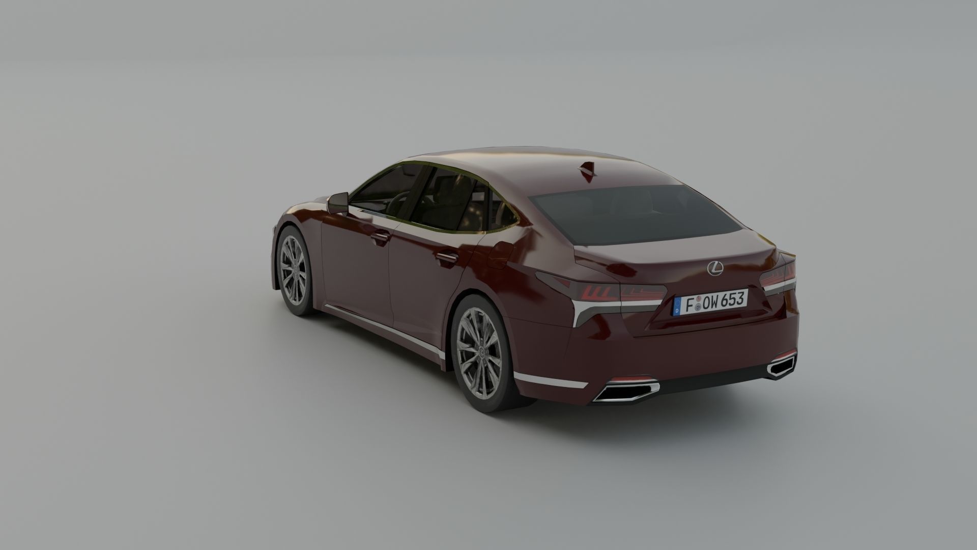 Lexus LS Low-poly 3D model_5