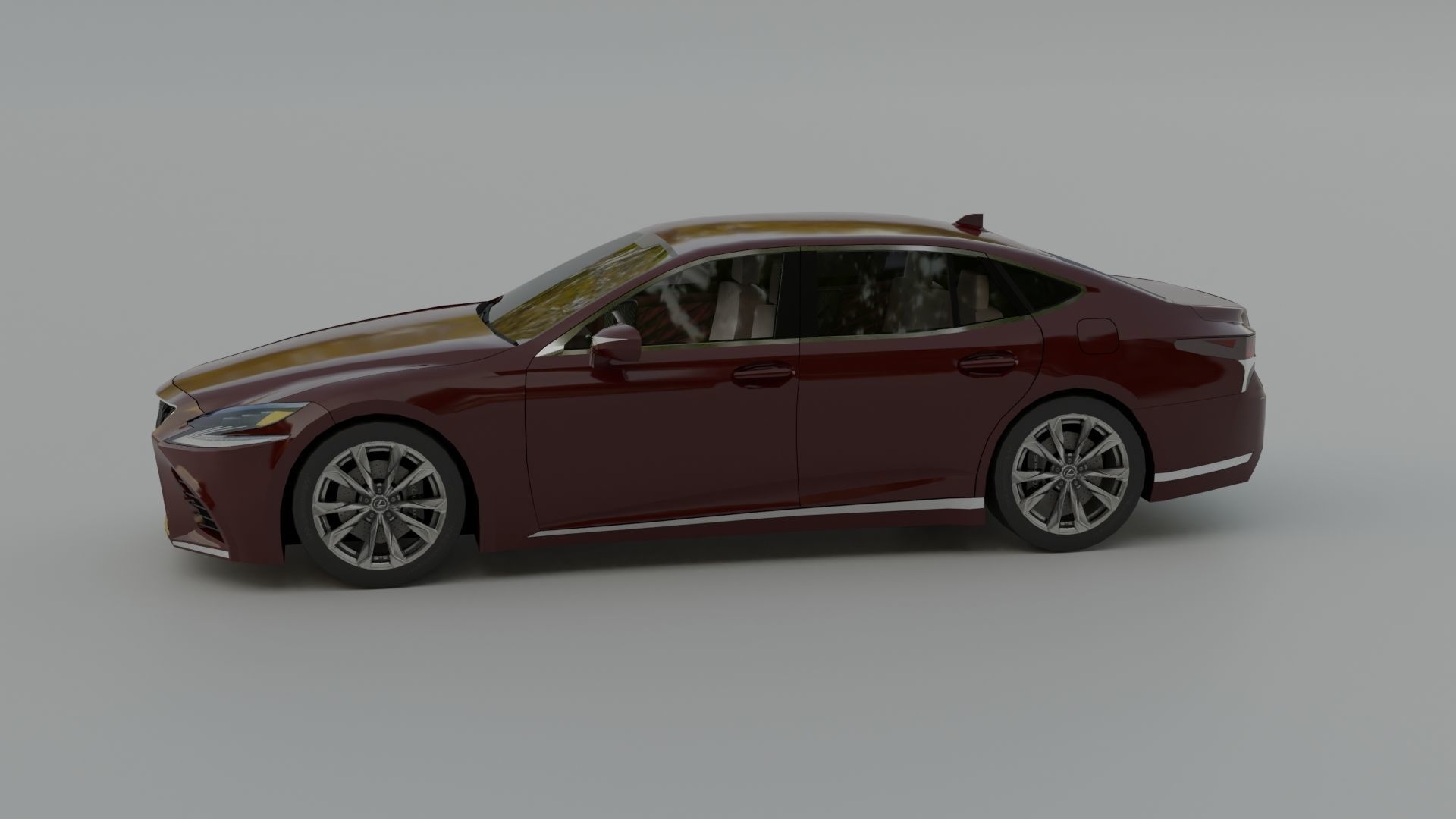 Lexus LS Low-poly 3D model_29