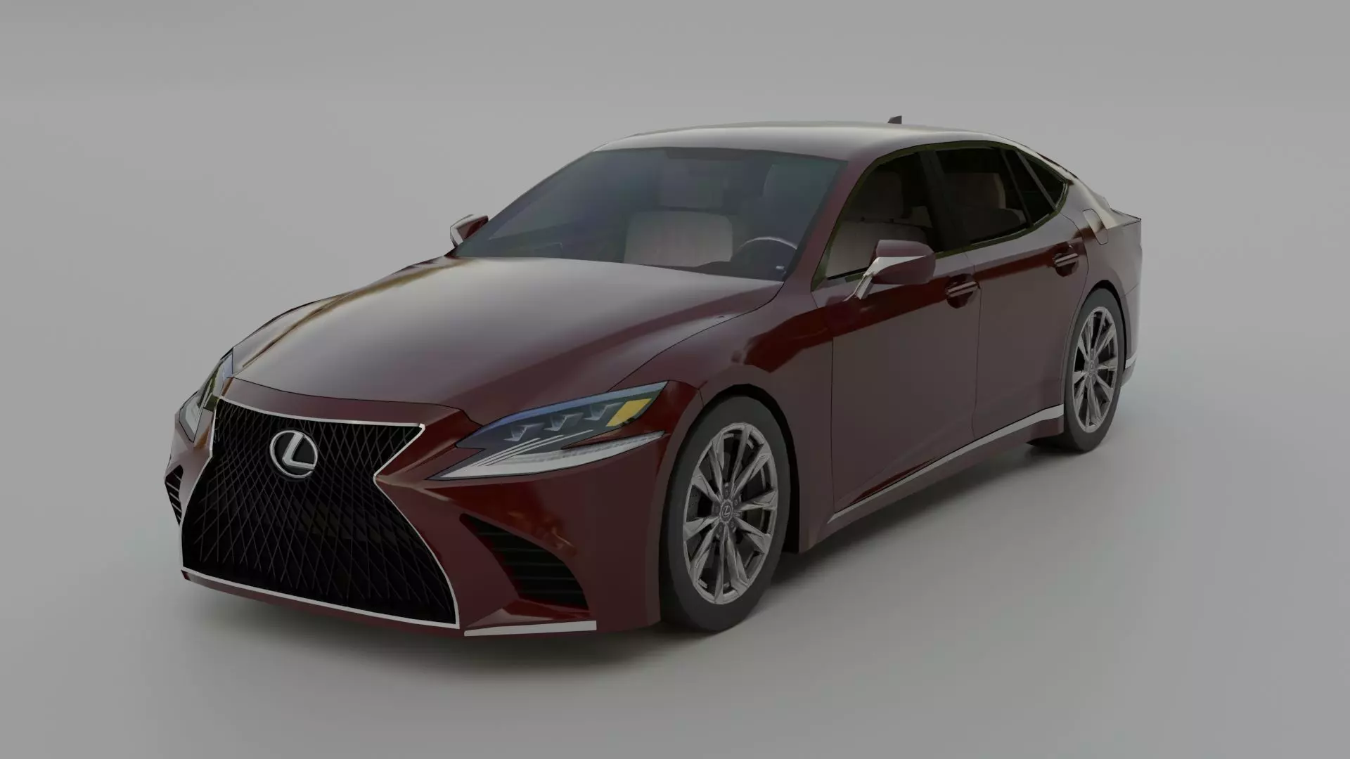 Lexus LS Low-poly 3D model_0