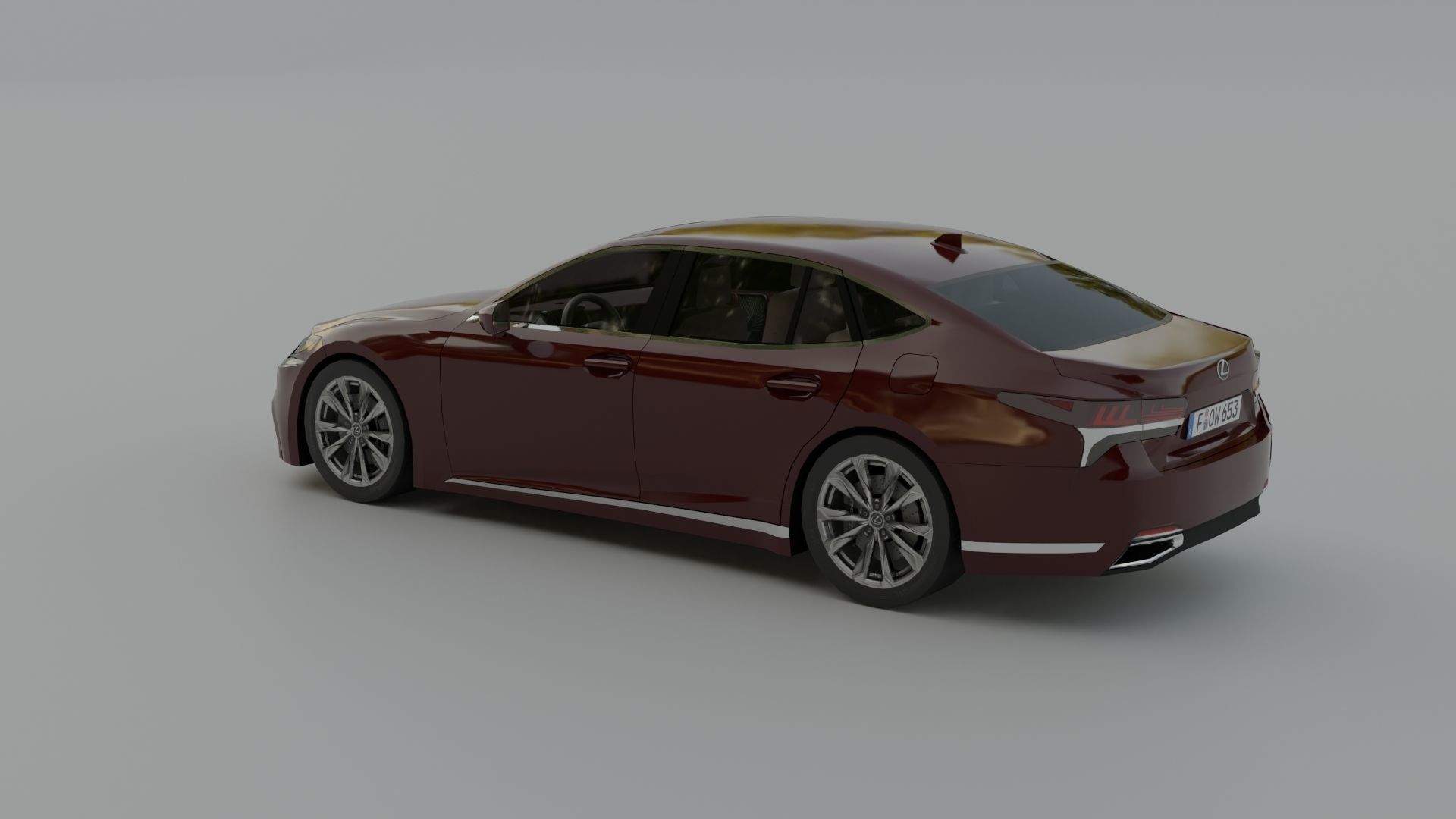 Lexus LS Low-poly 3D model_3