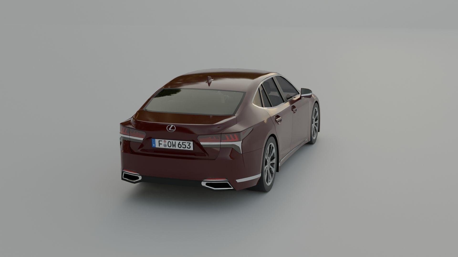 Lexus LS Low-poly 3D model_9