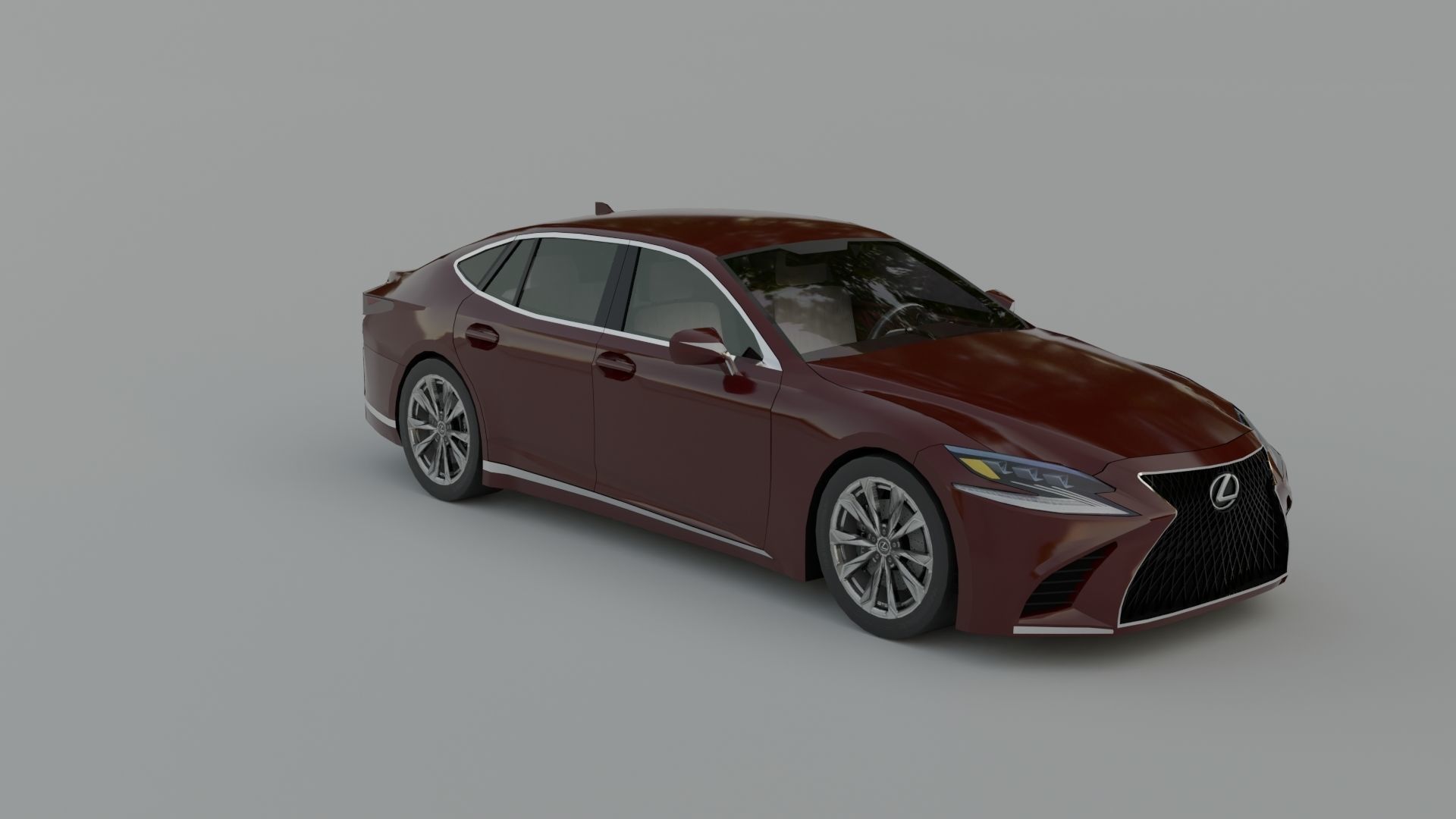 Lexus LS Low-poly 3D model_19
