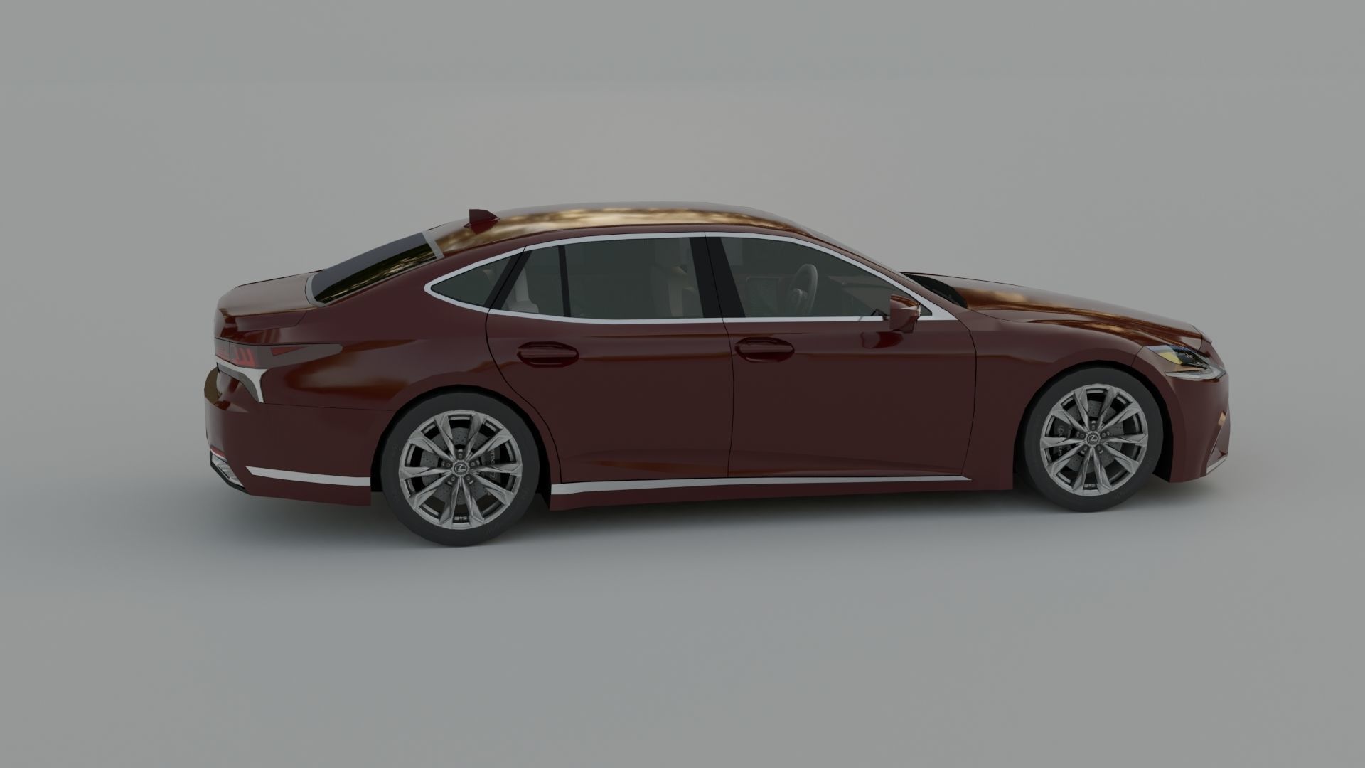 Lexus LS Low-poly 3D model_14