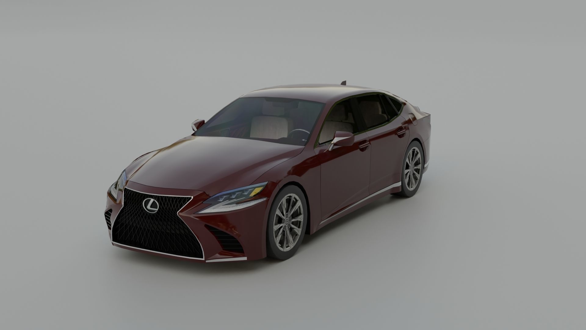 Lexus LS Low-poly 3D model_25