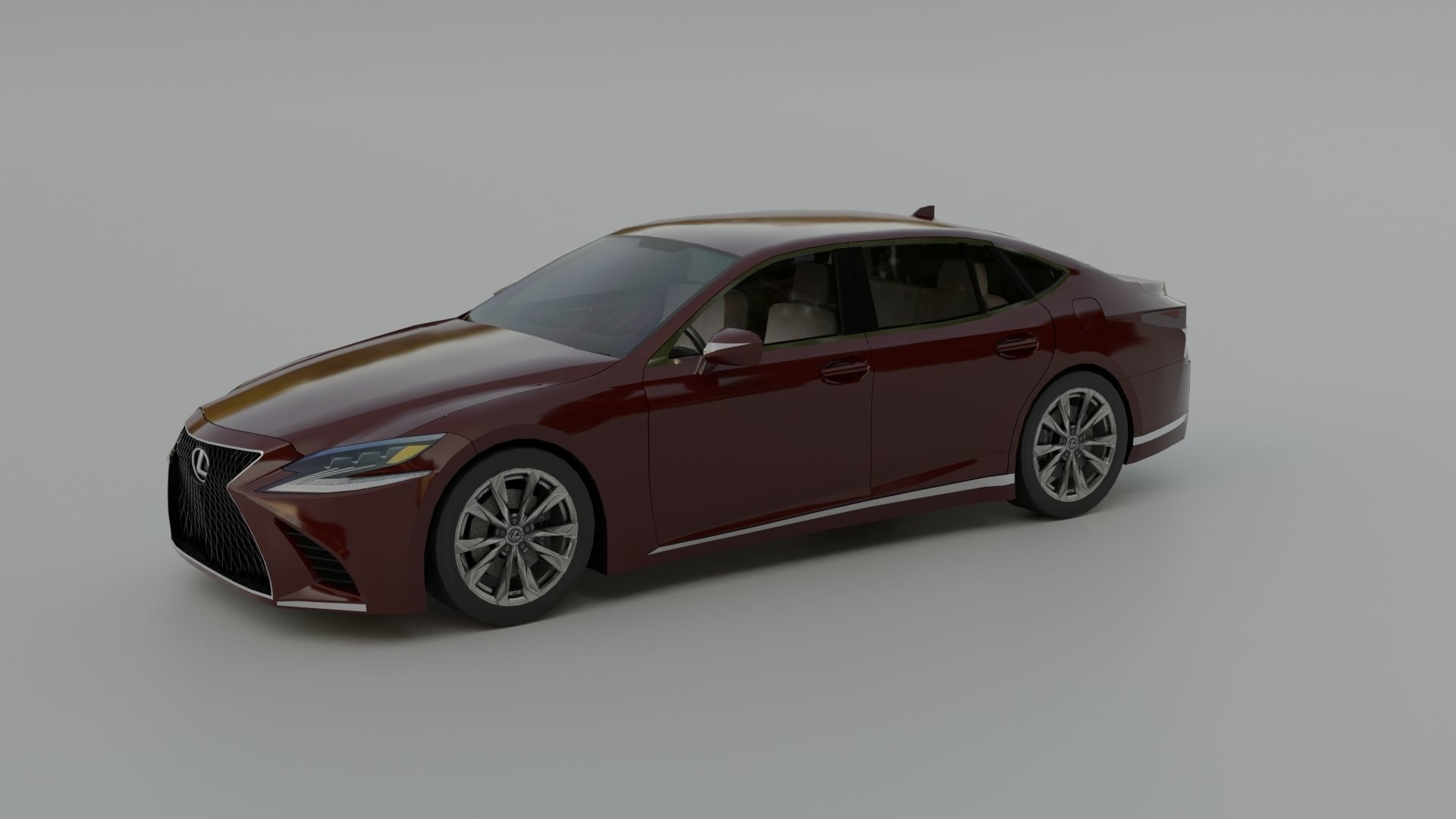 Lexus LS Low-poly 3D model_27