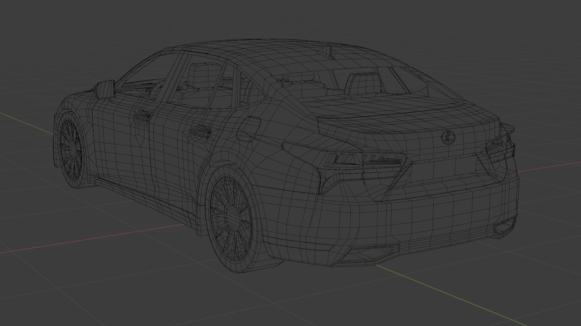 Lexus LS Low-poly 3D model_34