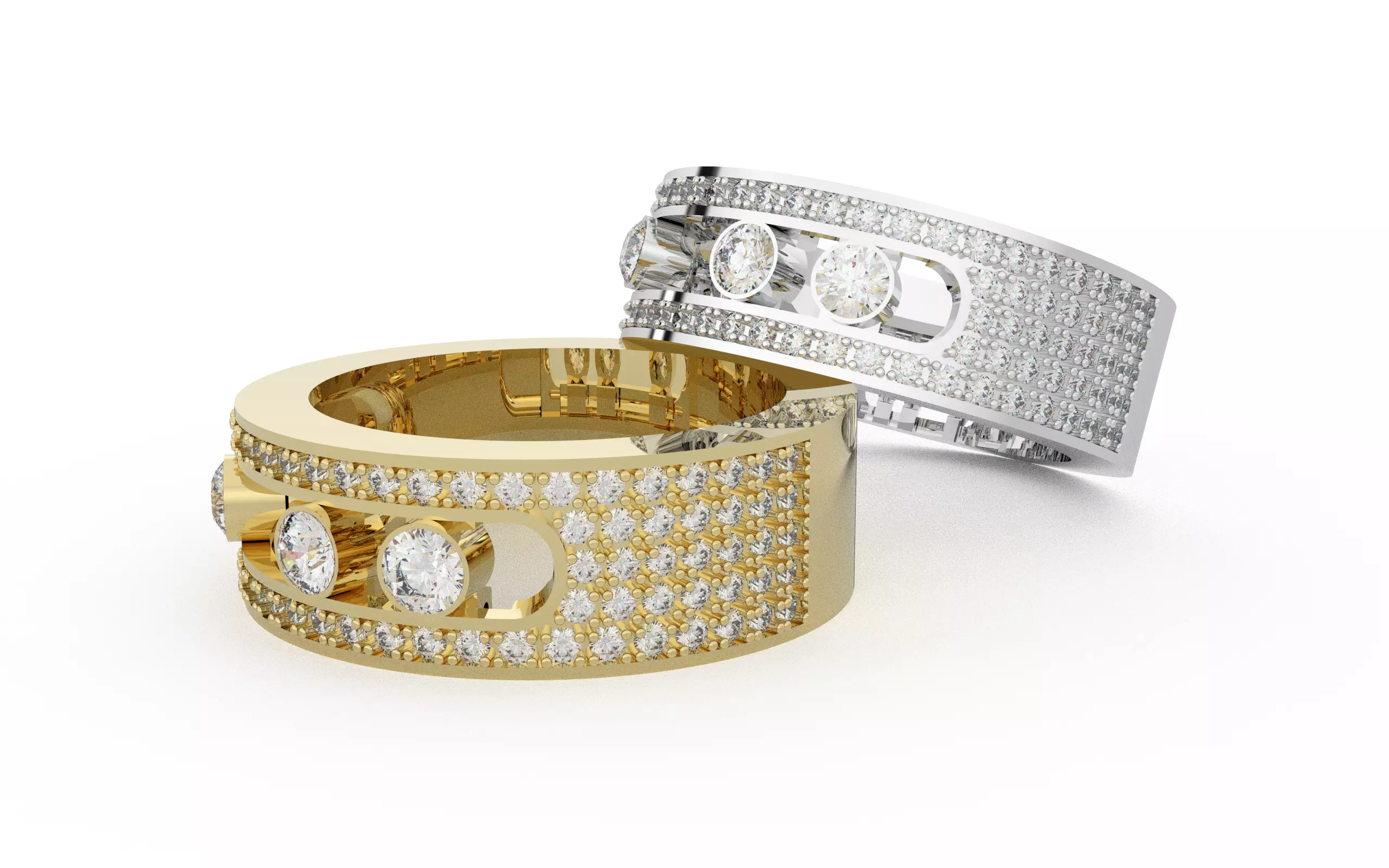 Moving Diamonds Ring 3D print model