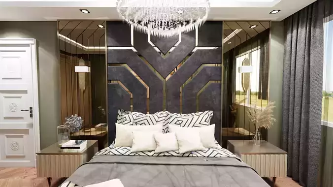 MODERN BEDROOM DESIGN SKETCHUP 2020