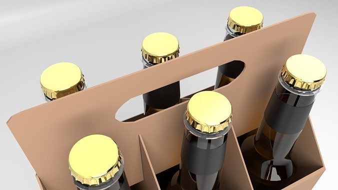Beverage Branding Package No1 6Pack Low-poly 3D model